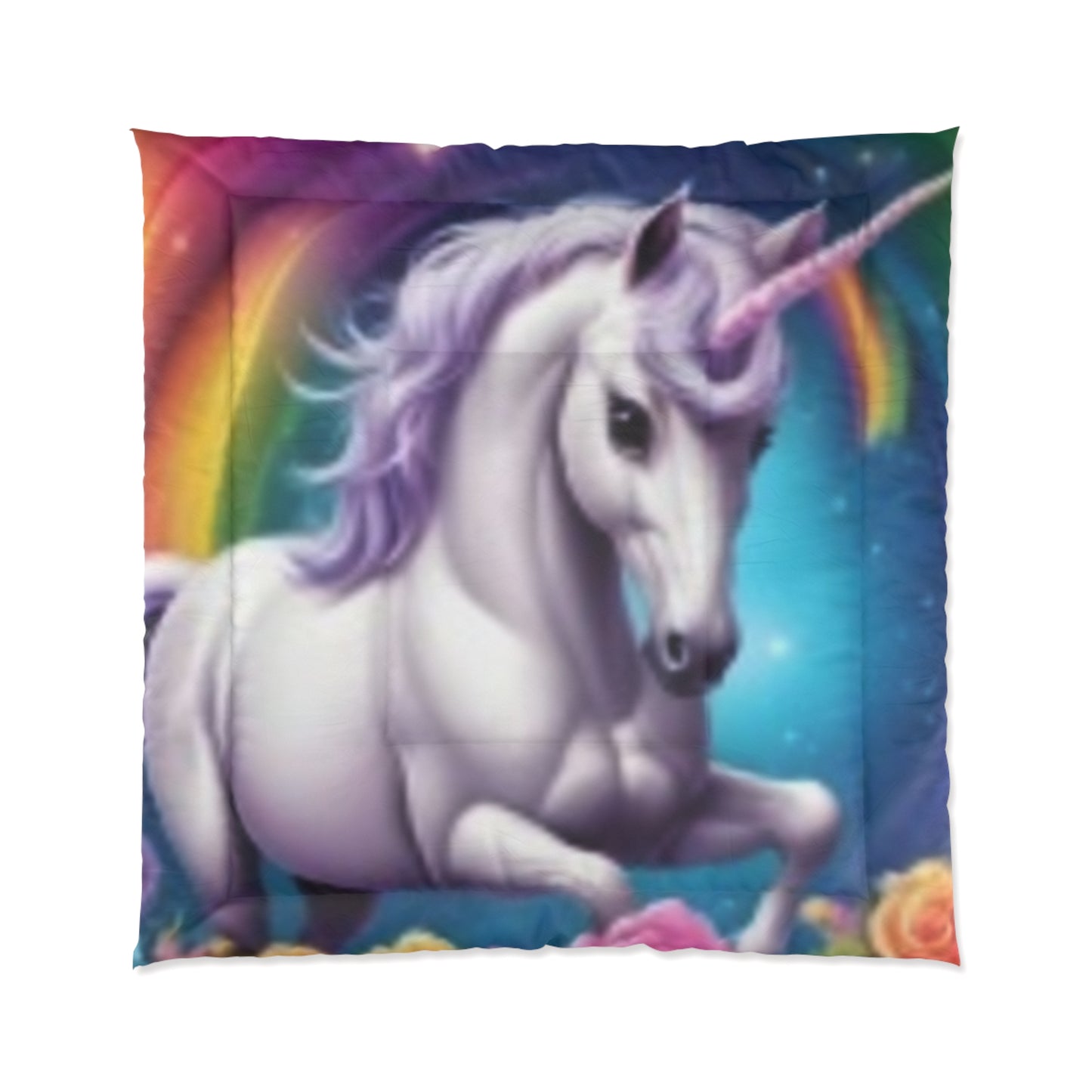 Unicorn Comforter Great for a Girl's Room Matching Pillows Cozy While Watching TV Great Gift