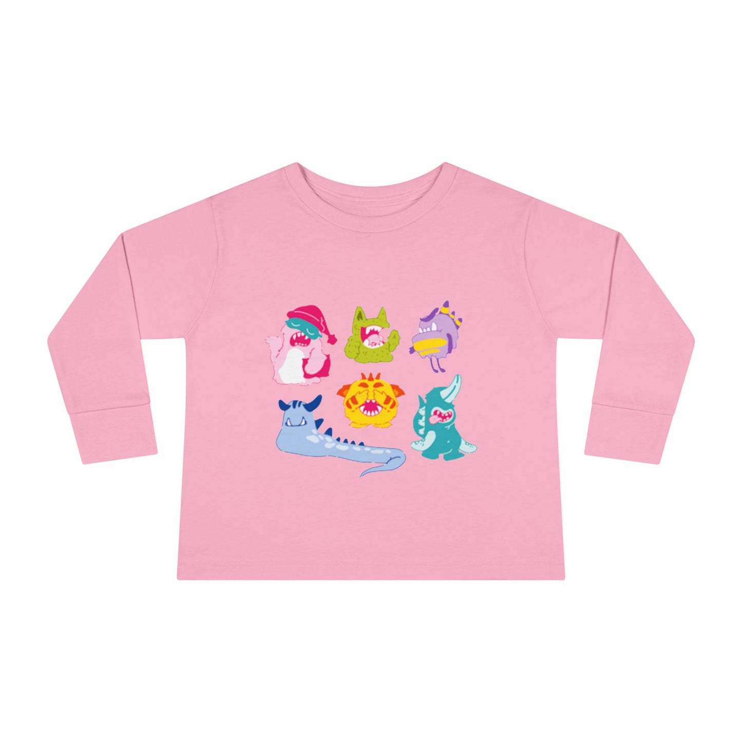 Camiseta de manga larga para niños pequeños con seis extraterrestres de colores