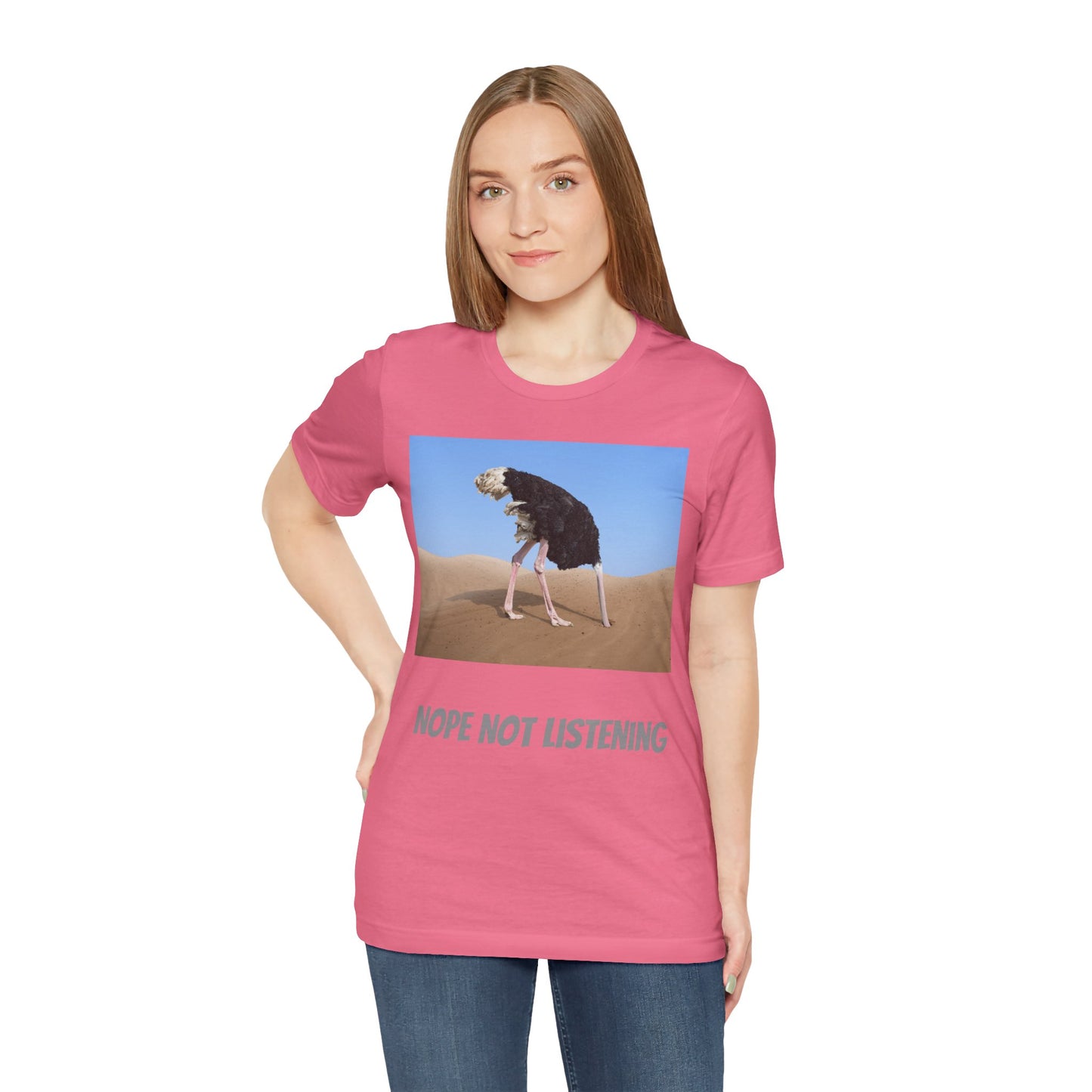 Camiseta avestruz no, no escucho