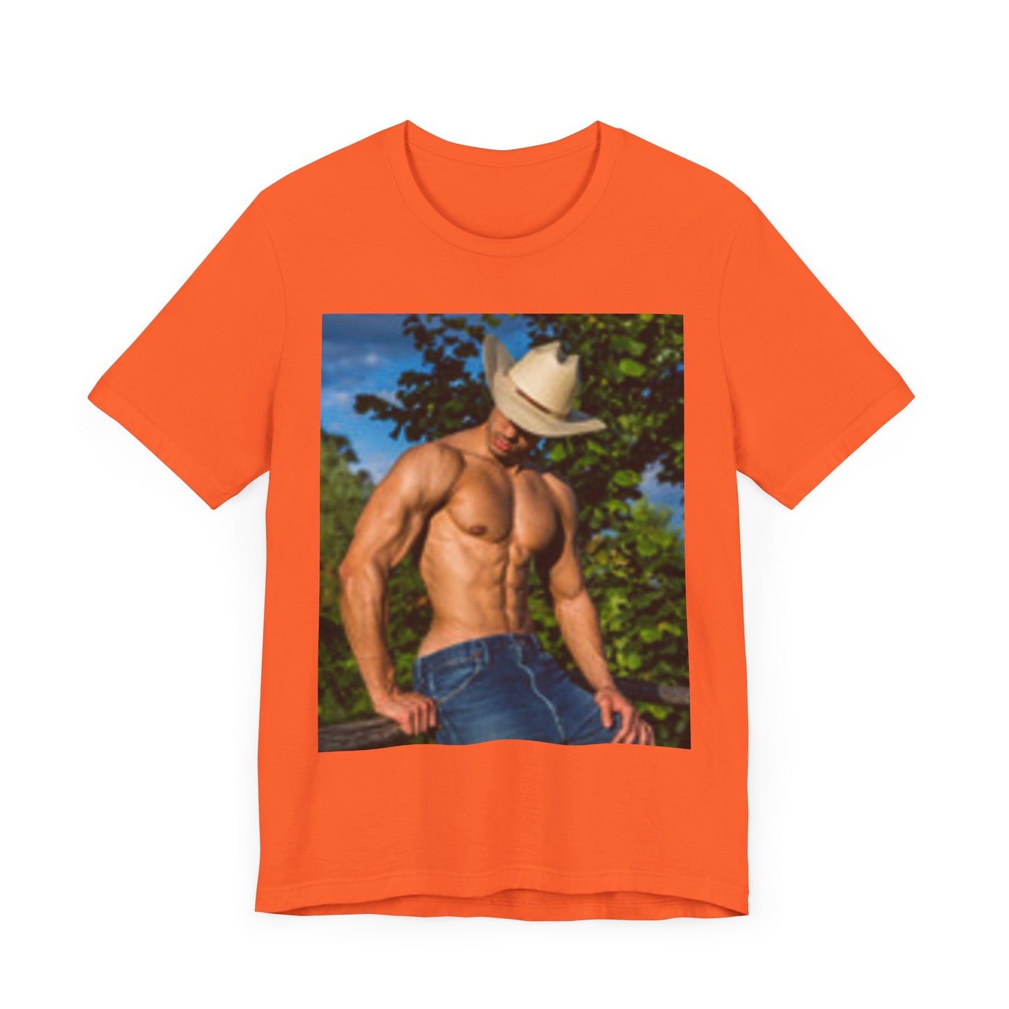 Guapo vaquero con músculos camiseta de mujer ¡ME ENCANTA, ME ENCANTA, ME ENCANTA!