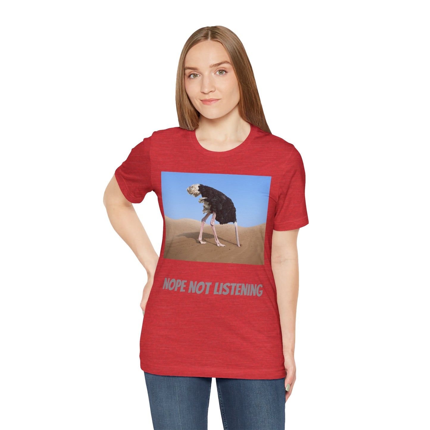 Camiseta avestruz no, no escucho
