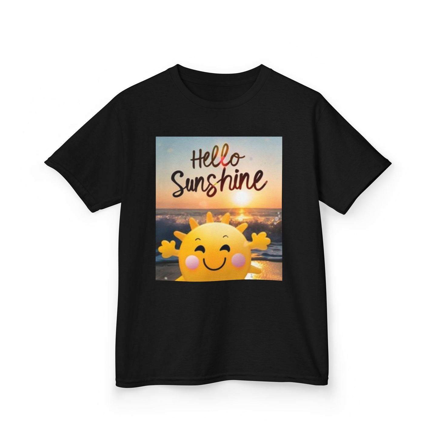 Camiseta infantil "Hello Sunshine" con corazones de colores: ropa de verano divertida y divertida