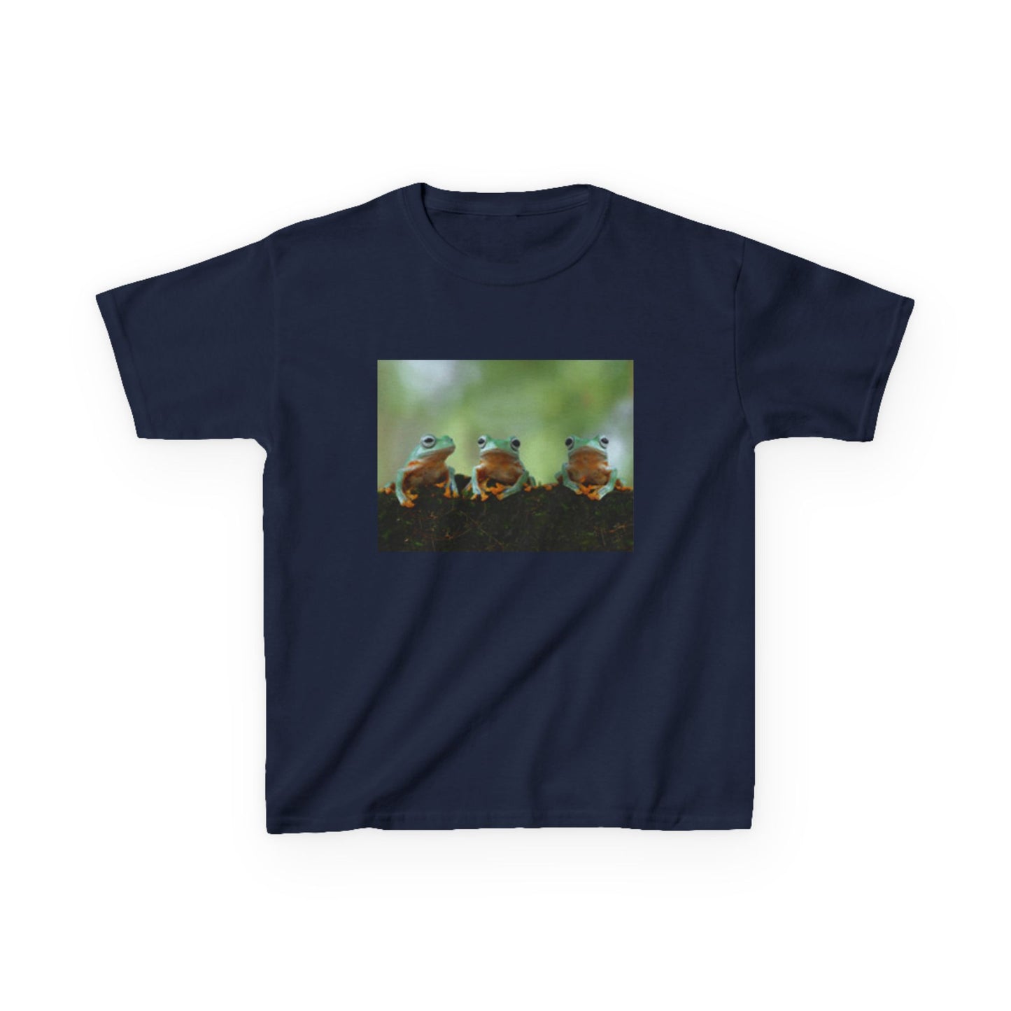Camiseta infantil de algodón grueso con diseño de rana juguetona: un bonito diseño natural para jóvenes aventureros