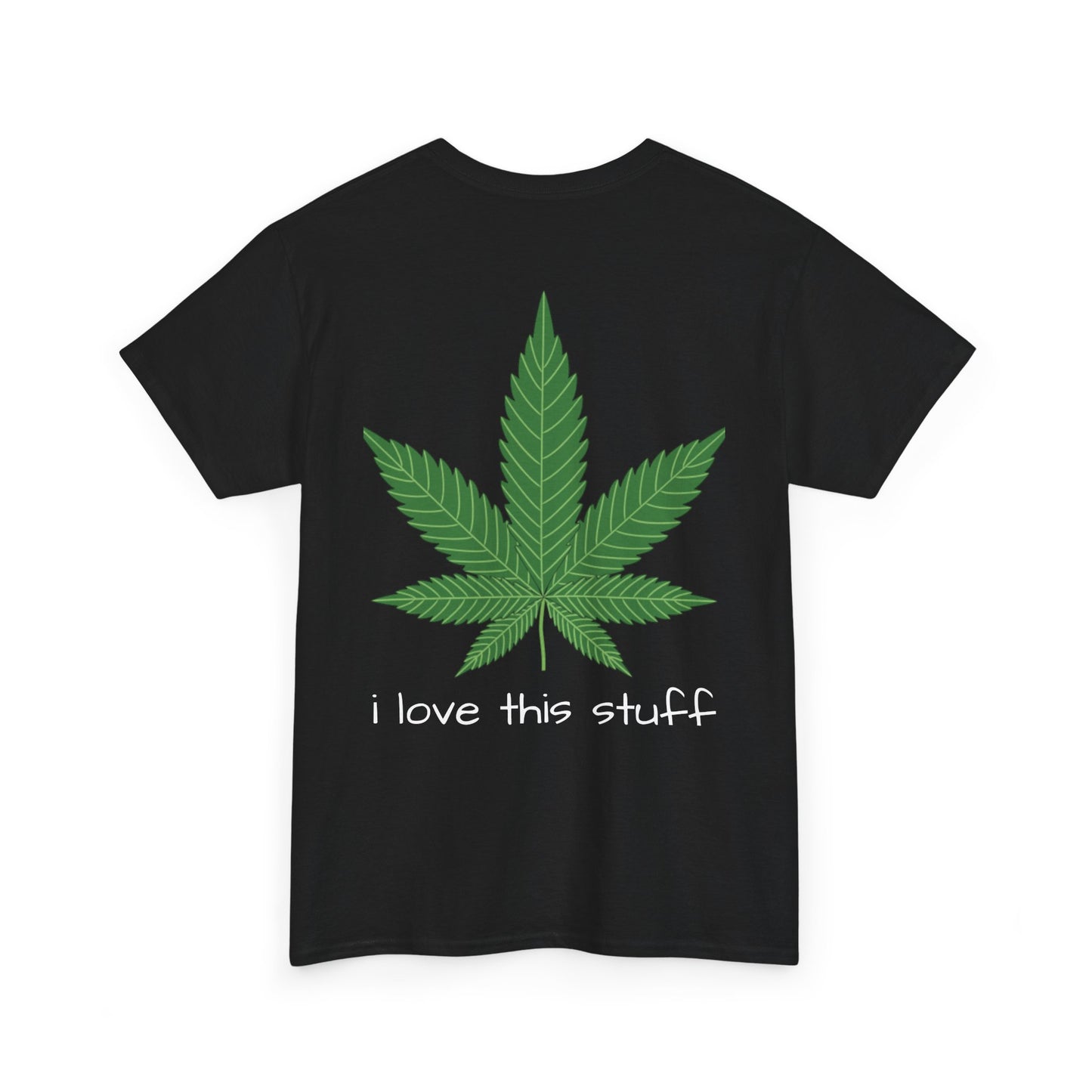 Camiseta unisex de algodón grueso con hojas verdes de cannabis
