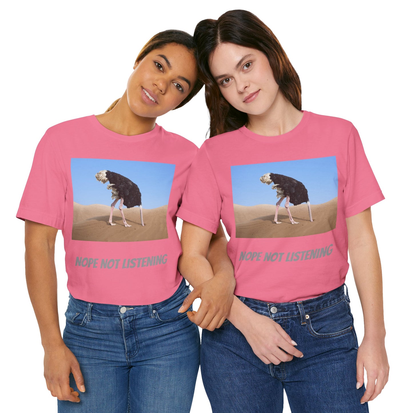 Camiseta avestruz no, no escucho