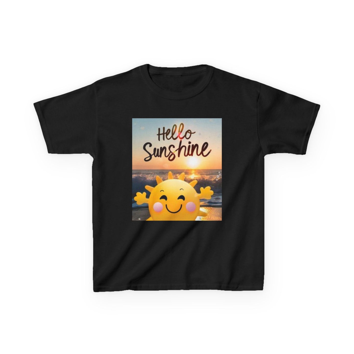 Camiseta infantil "Hello Sunshine" con corazones de colores: ropa de verano divertida y divertida