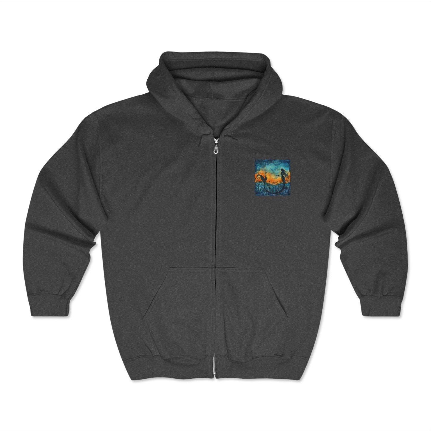 Full Zip Hooded Sweatshirt Mermaid Ocean