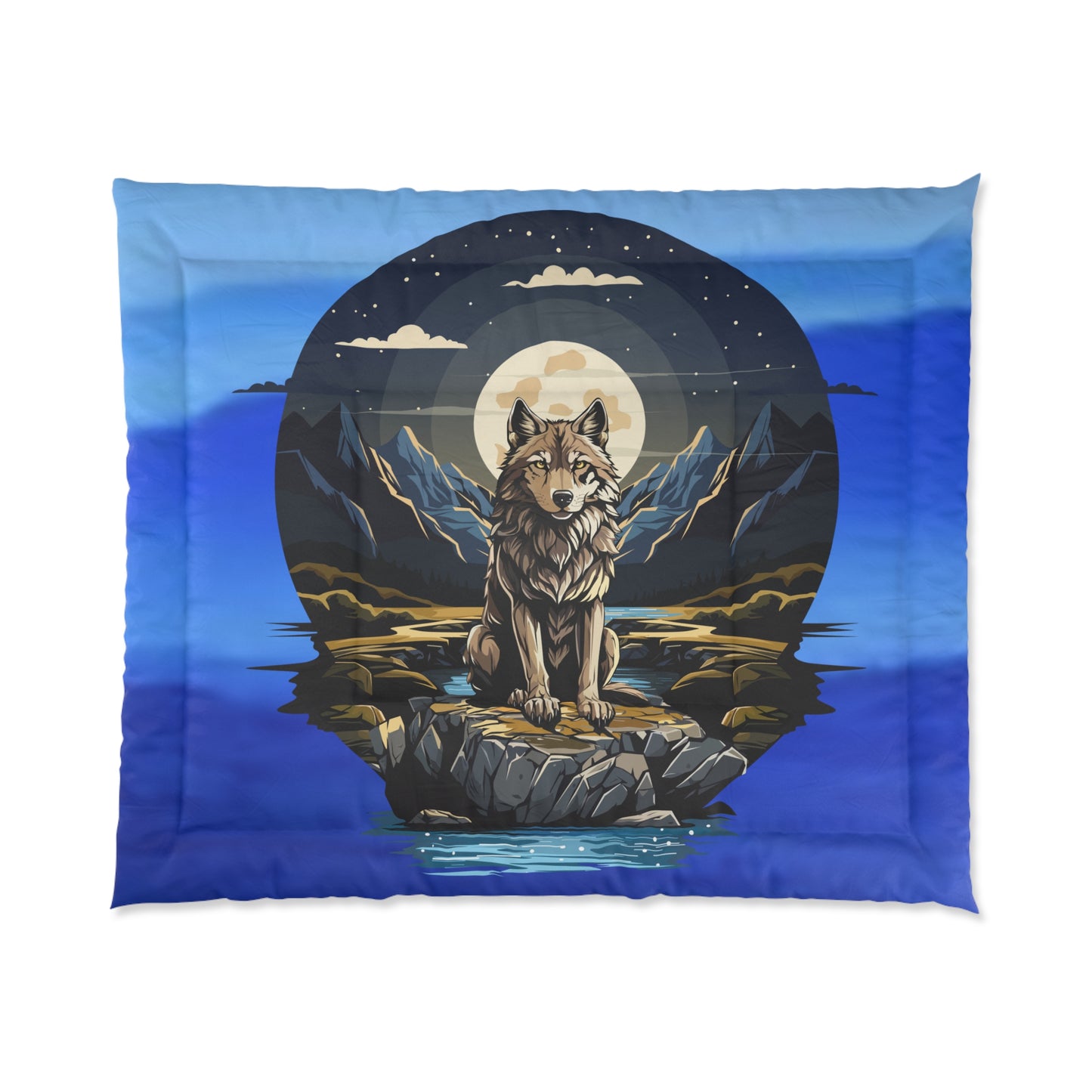 Edredón Majestic Wolf: ropa de cama acogedora y natural para amantes de la naturaleza