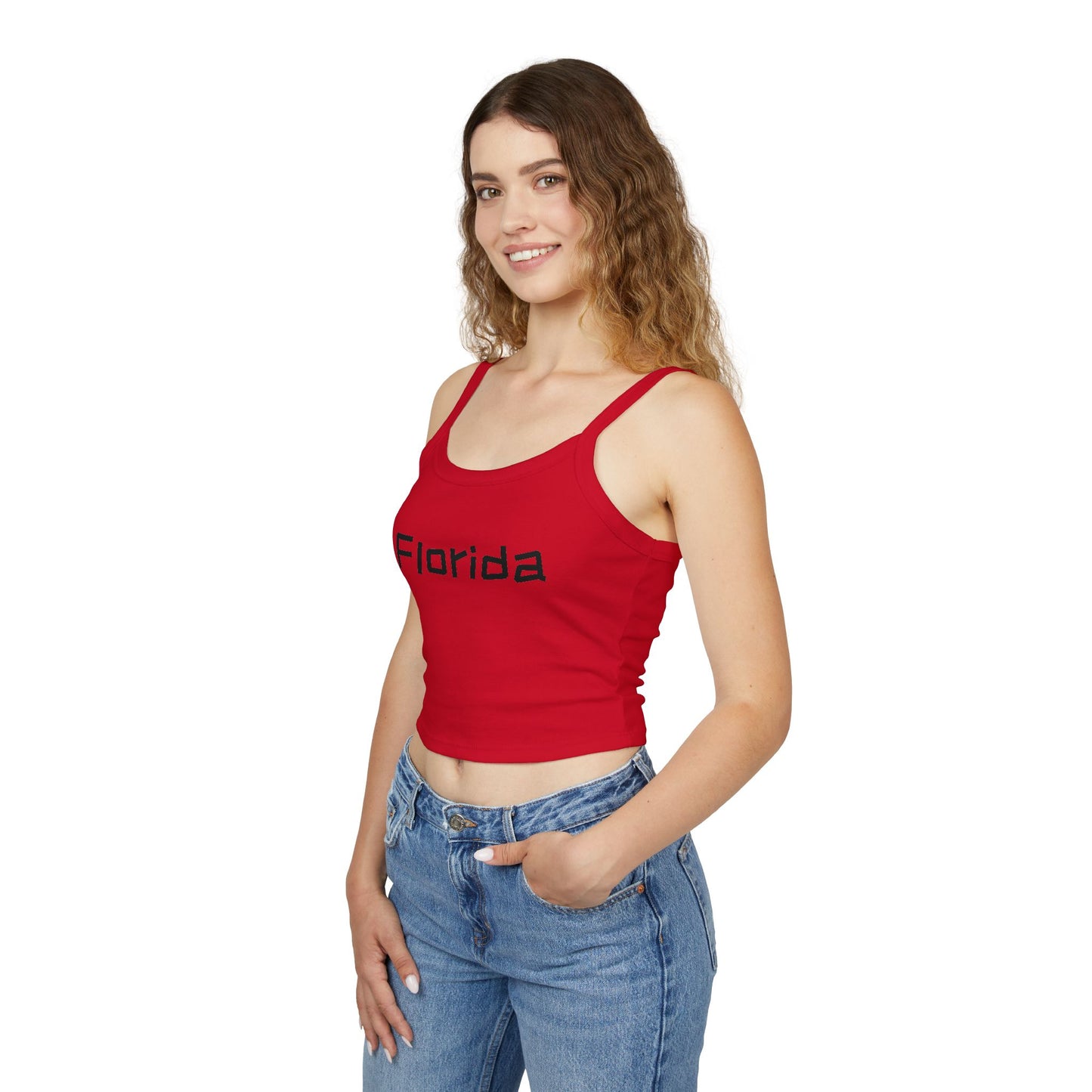 Florida Women's Spaghetti Strap Tank Top, Casual Summer Top, Layering Piece, Beachwear, Gift for Her, Comfortable Everyday Wear