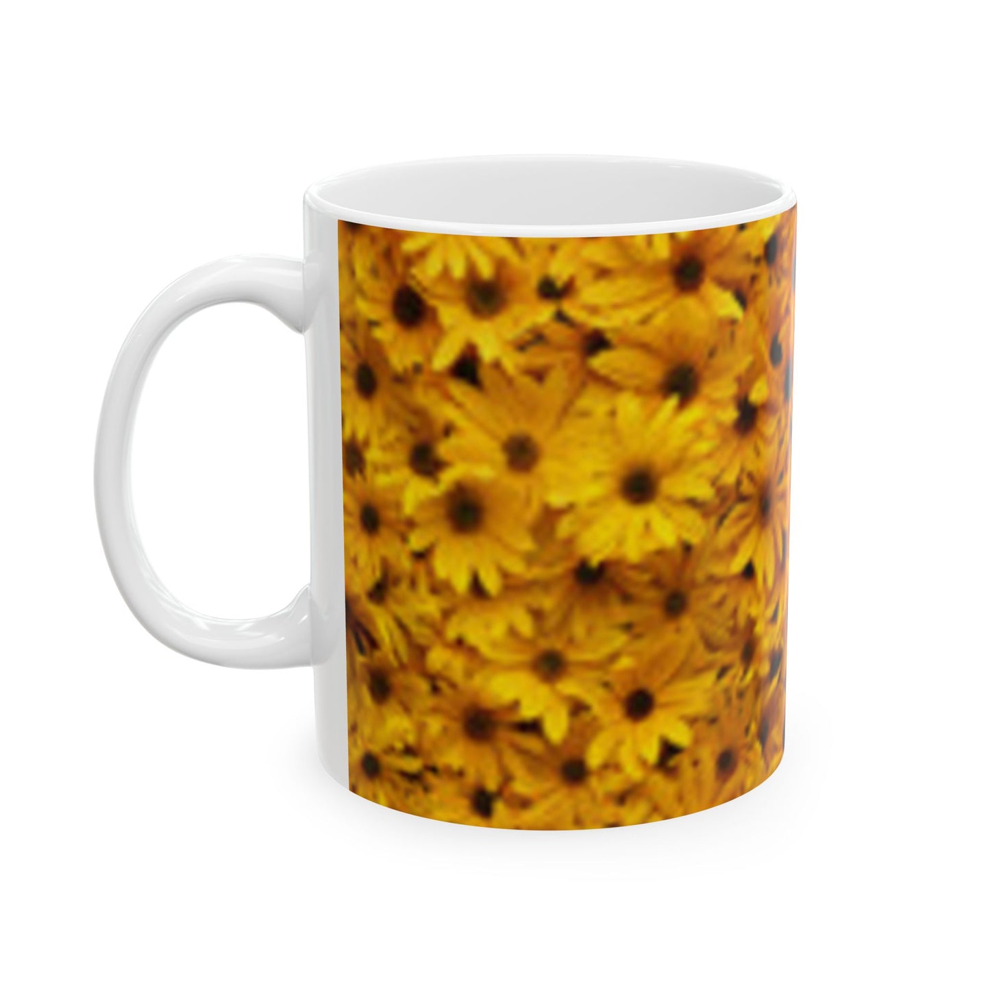 Taza de cerámica con flores brillantes - Taza de café de 11 oz y 15 oz
