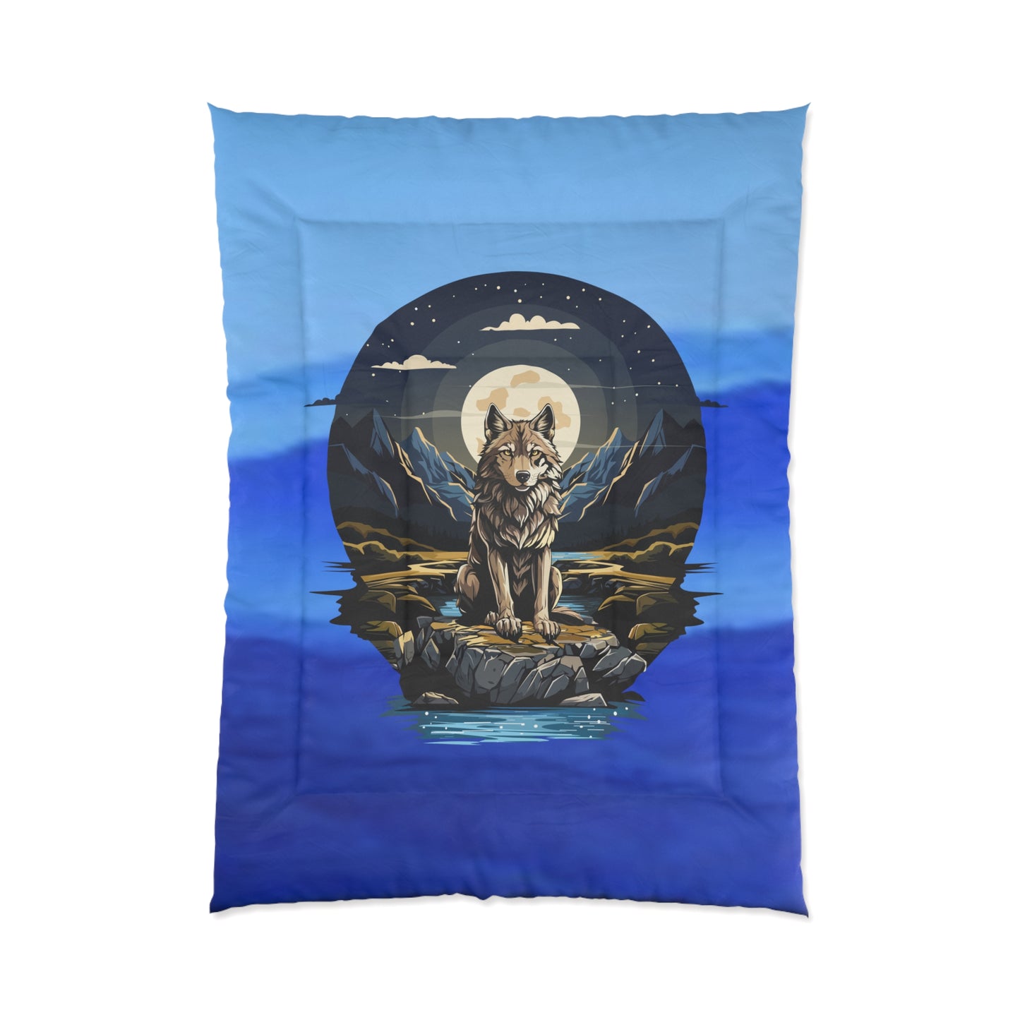 Edredón Majestic Wolf: ropa de cama acogedora y natural para amantes de la naturaleza