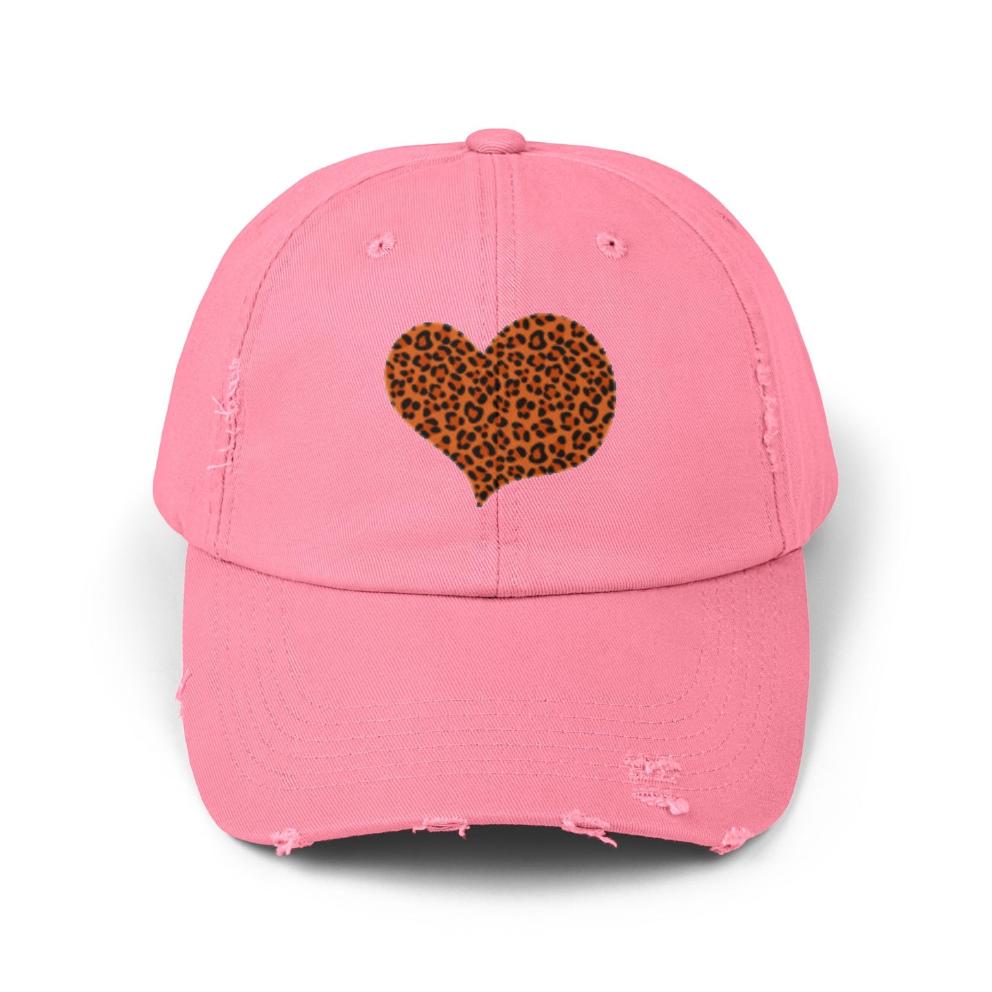 Gorra unisex con estampado de leopardo y corazón: un accesorio informal de moda para cualquier ocasión.