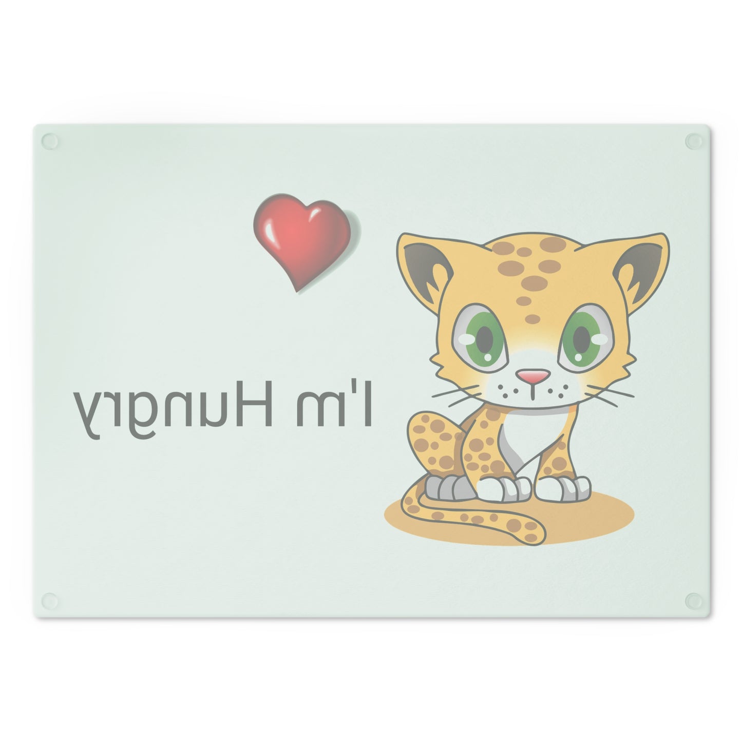 Tabla de cortar de vidrio templado con forma de corazón de tigre