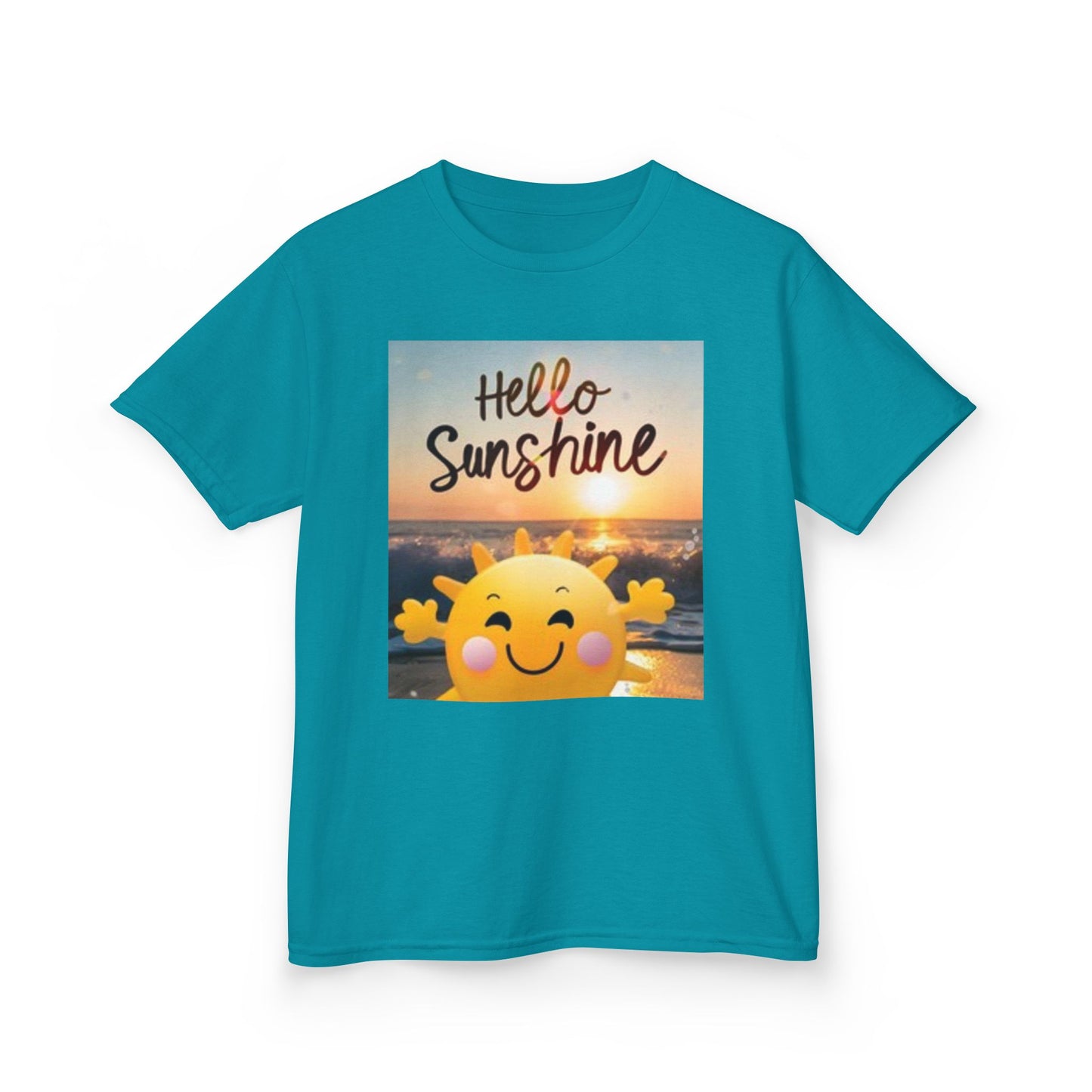 Camiseta infantil "Hello Sunshine" con corazones de colores: ropa de verano divertida y divertida
