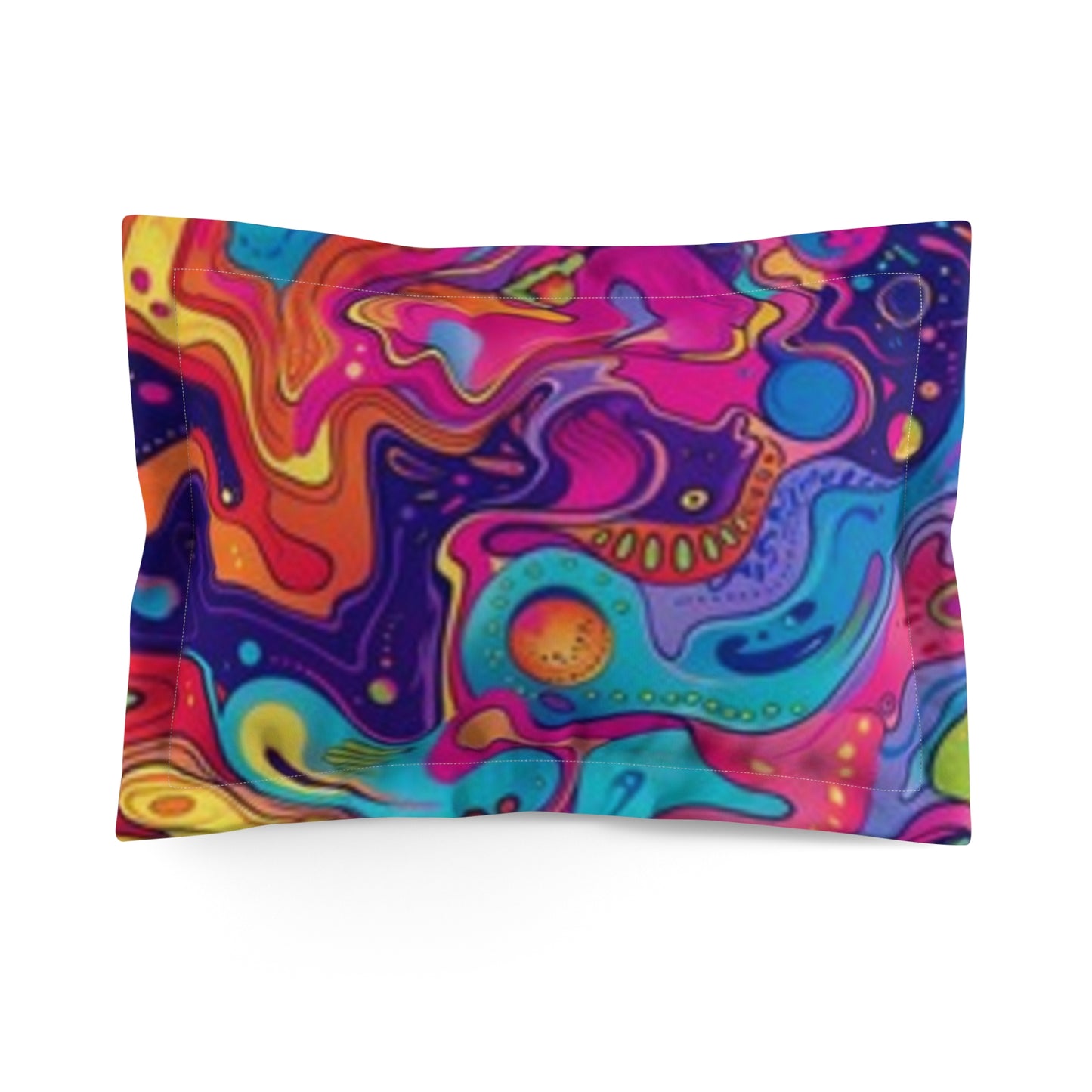 Funda de almohada de microfibra abstracta y colorida: decoración vibrante para un ambiente acogedor