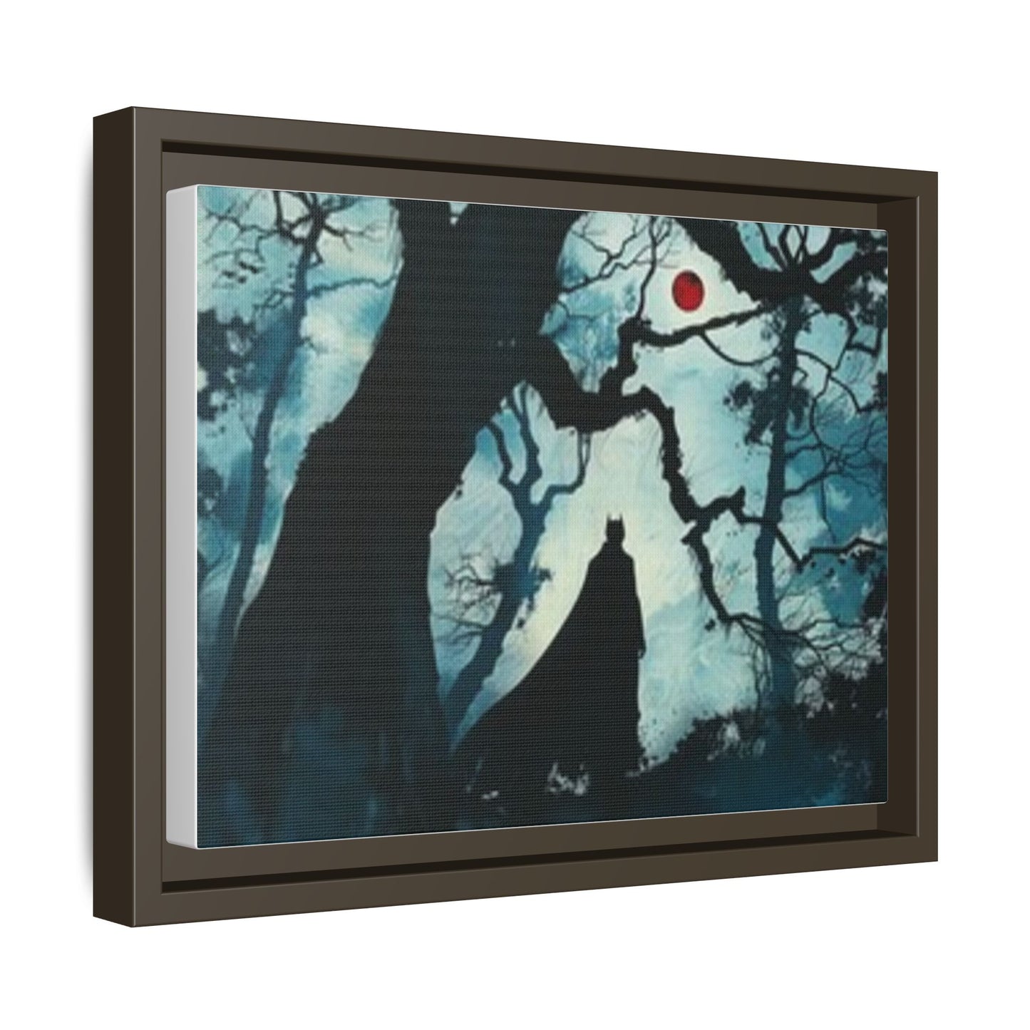 Batman in Forest Wall Art, Framed Matte Canvas, Dark Forest Decor, Gothic Art Print, Unique Home Decor, Perfect Gift for Art Lovers
