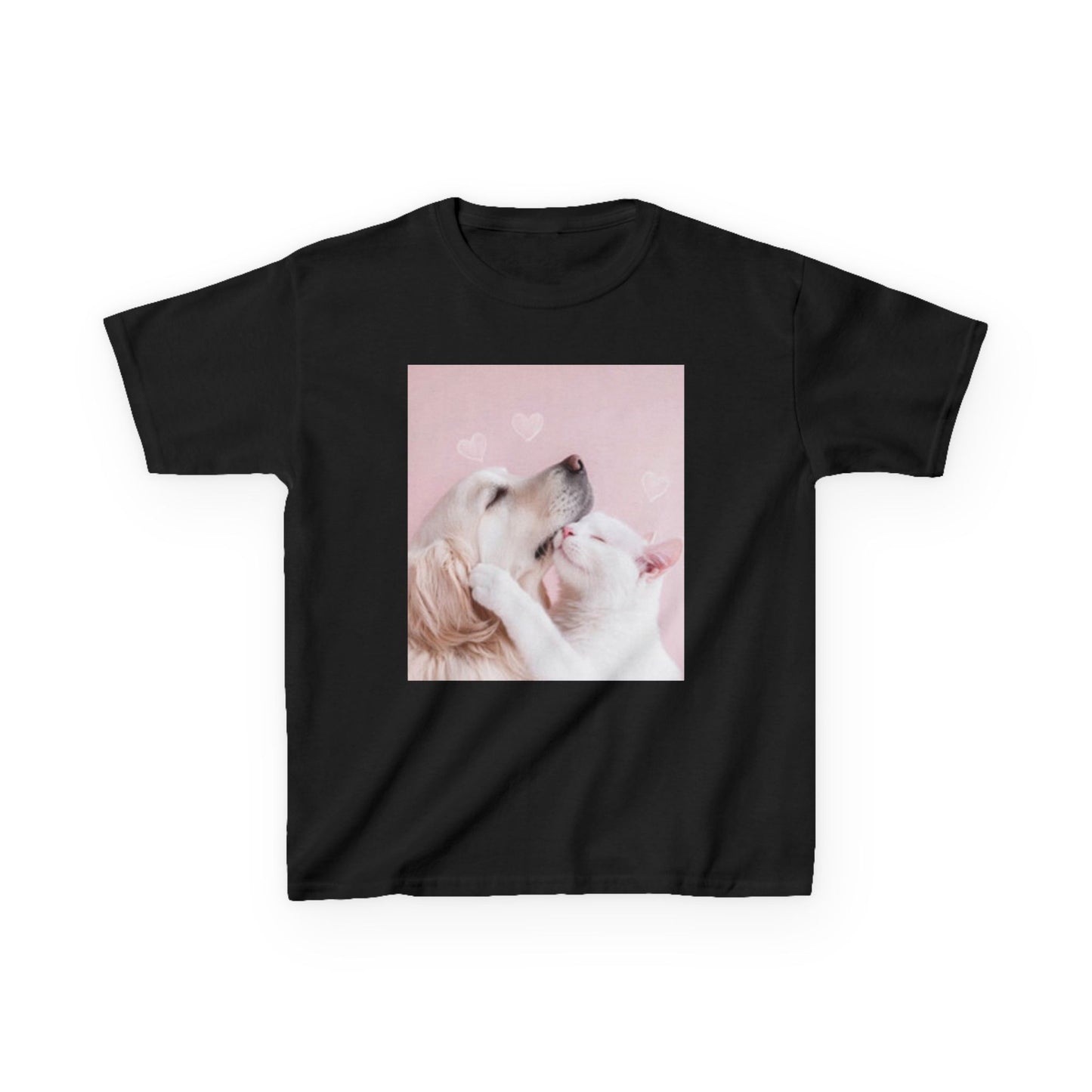 Linda camiseta de algodón grueso para niños con diseño de perro Love: ¡perfecta para San Valentín o para usar todos los días!