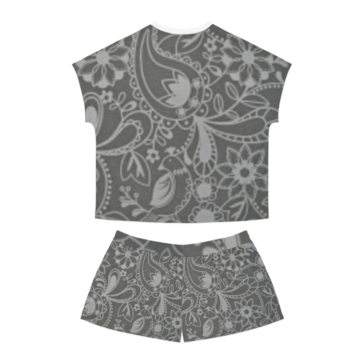 Conjunto de pijama corto para mujer con estampado de cachemira