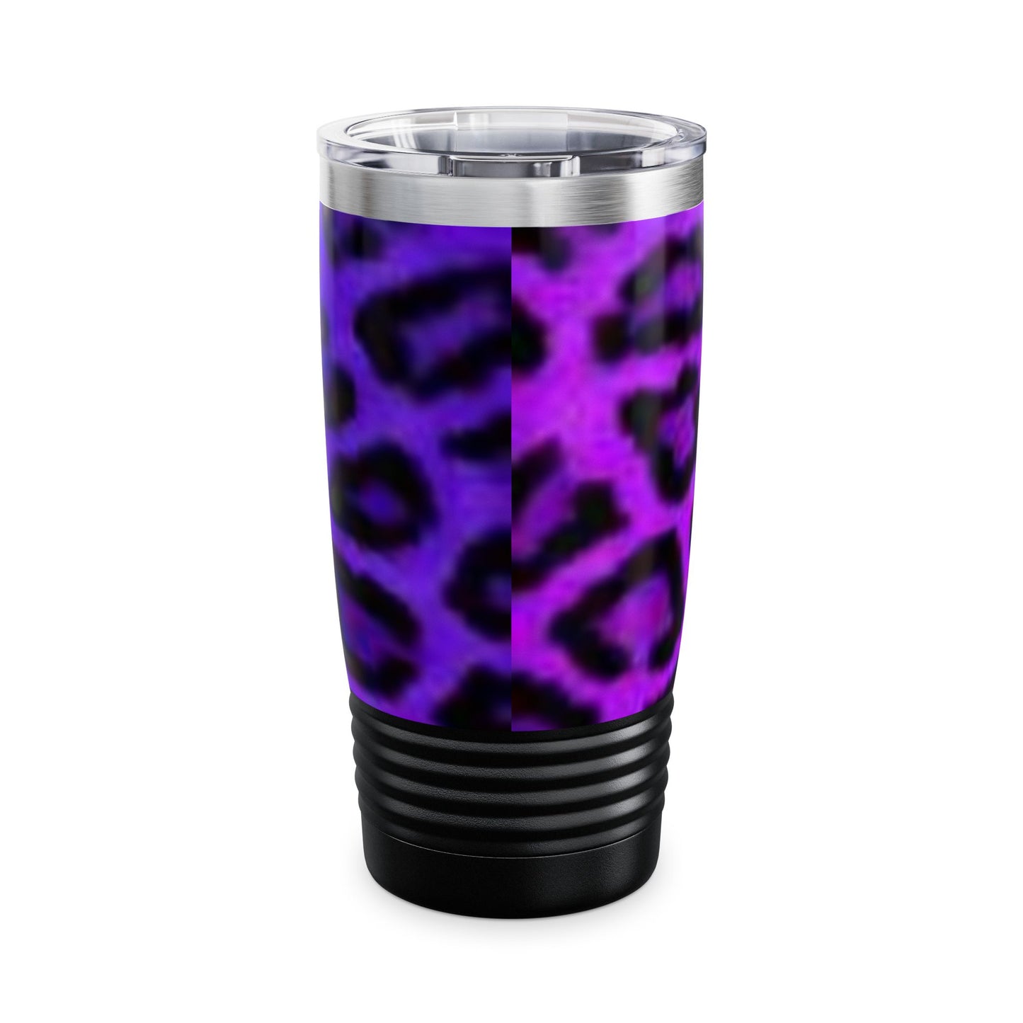 Vaso de cuello redondo de 590 ml con estampado de leopardo feroz: una elegante taza de viaje para un espíritu salvaje