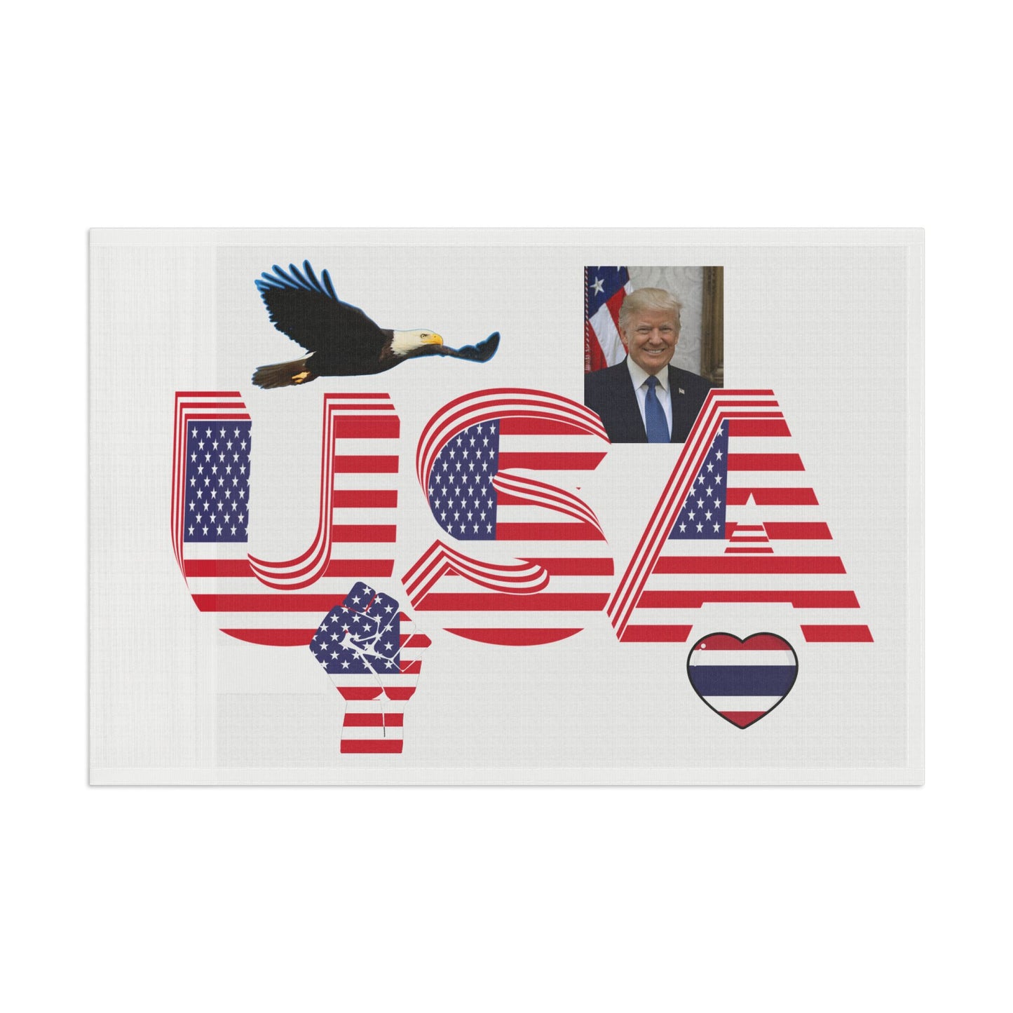 Taza con la bandera patriótica de EE. UU. con diseño de águila y Trump