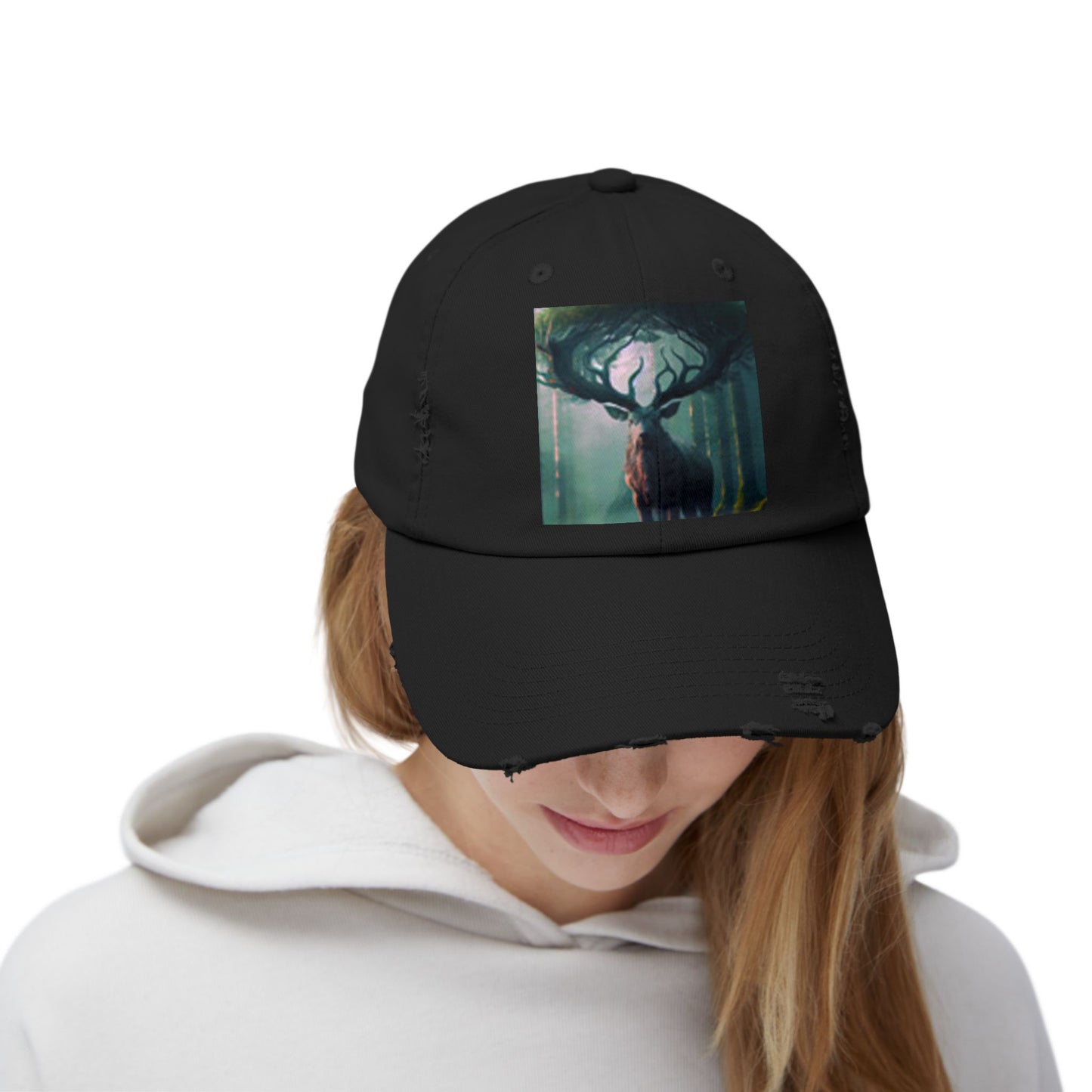 Bosque de ciervos con gorra en dificultades