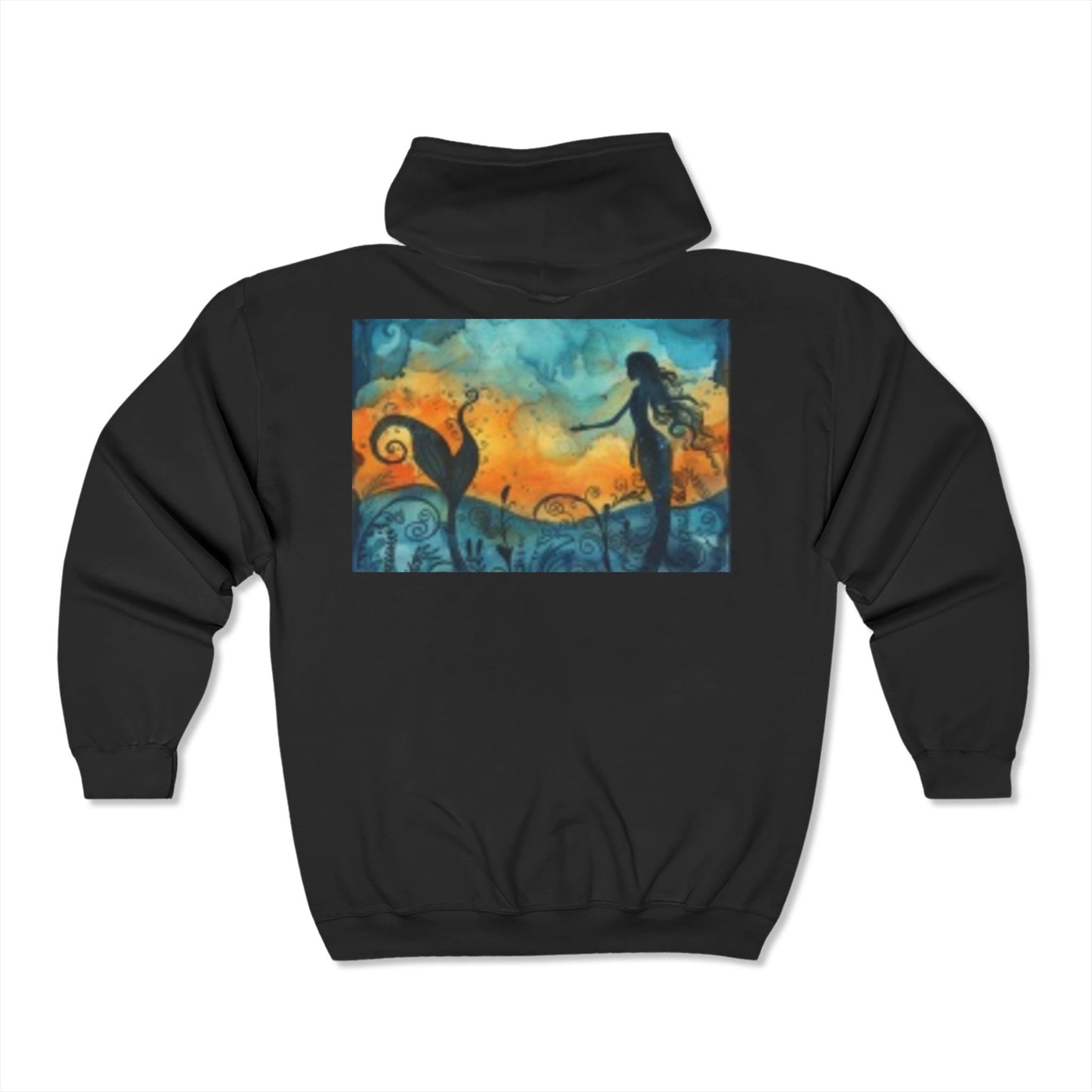 Full Zip Hooded Sweatshirt Mermaid Ocean