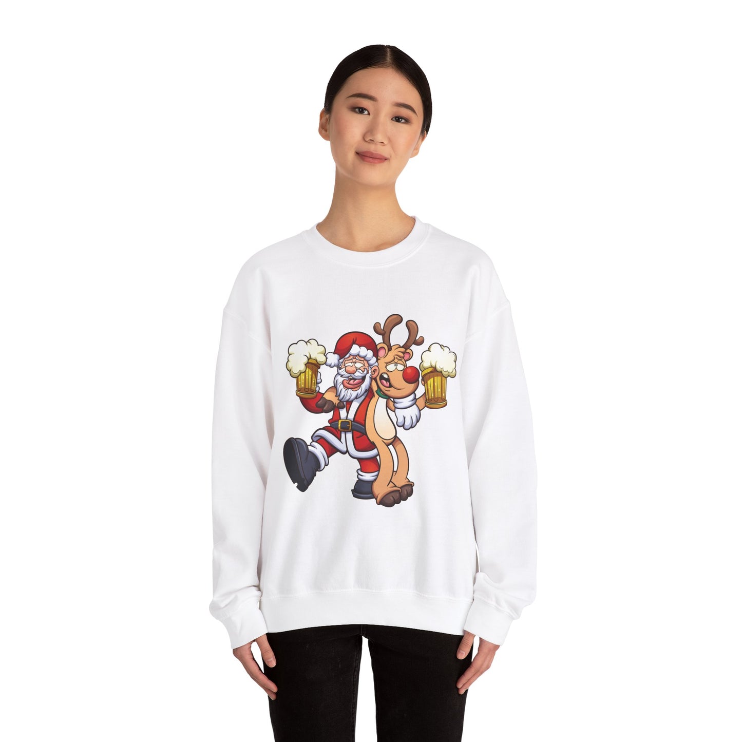 Sudadera Papá Noel Reno bebiendo cerveza 🍺