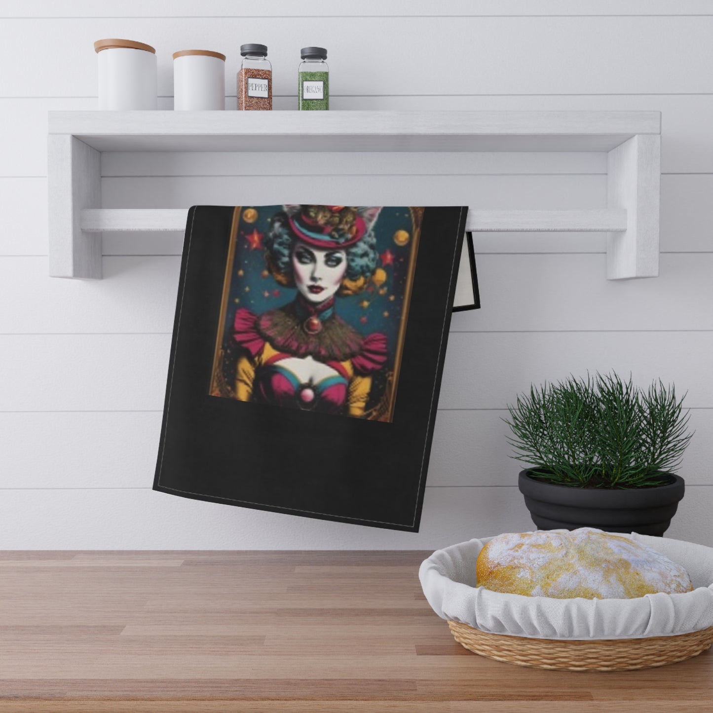 Paños de cocina (algodón) Tamaño 18" x 30" Hermosa mujer elfa Ideal para tu cocina