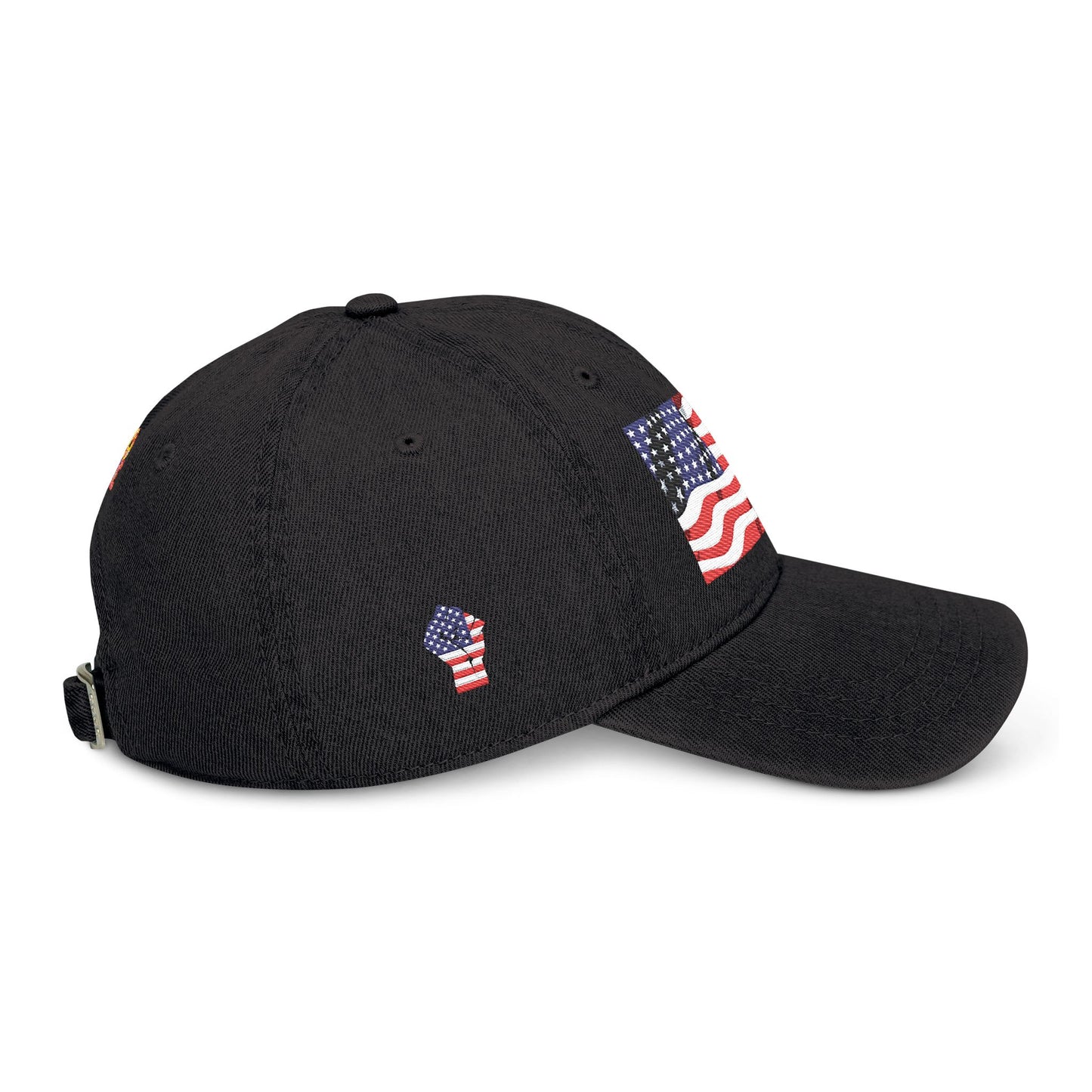 Patriotic Denim Hat USA Flag USA President Trump Fist Love