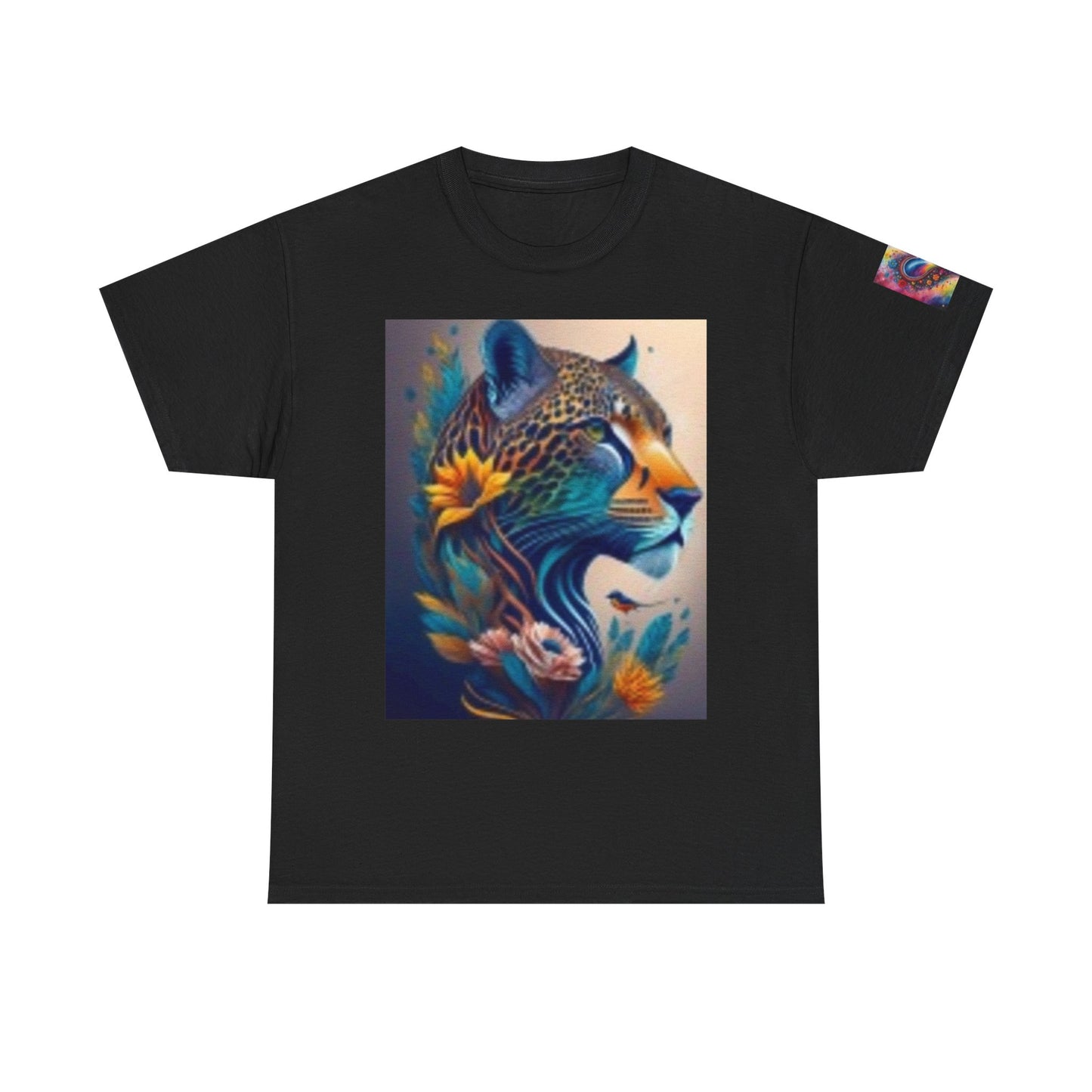 Camiseta unisex de algodón grueso con arte vibrante de la selva: camiseta gráfica inspirada en la naturaleza