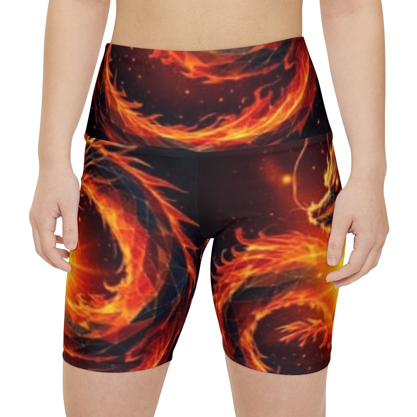 Pantalones cortos de entrenamiento Fiery Dragon para mujer - Ropa deportiva vibrante