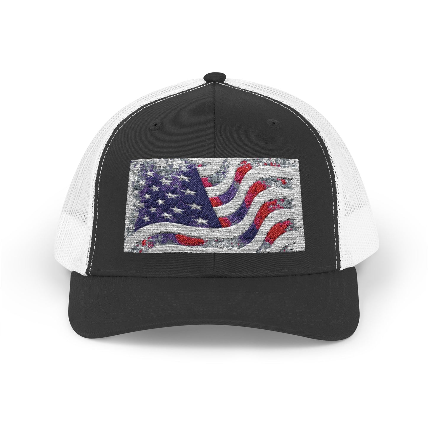 Gorra de camionero patriótica con diseño de bandera estadounidense