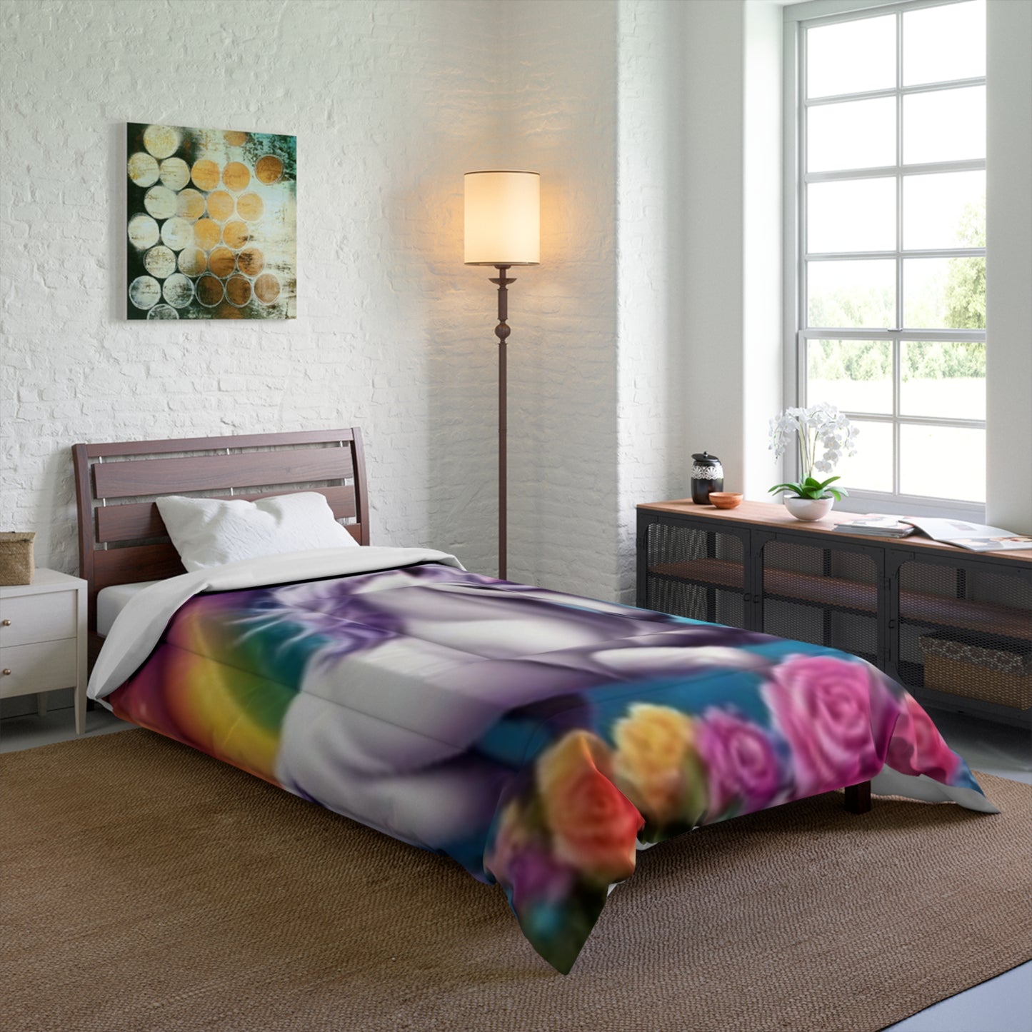 Unicorn Comforter Great for a Girl's Room Matching Pillows Cozy While Watching TV Great Gift