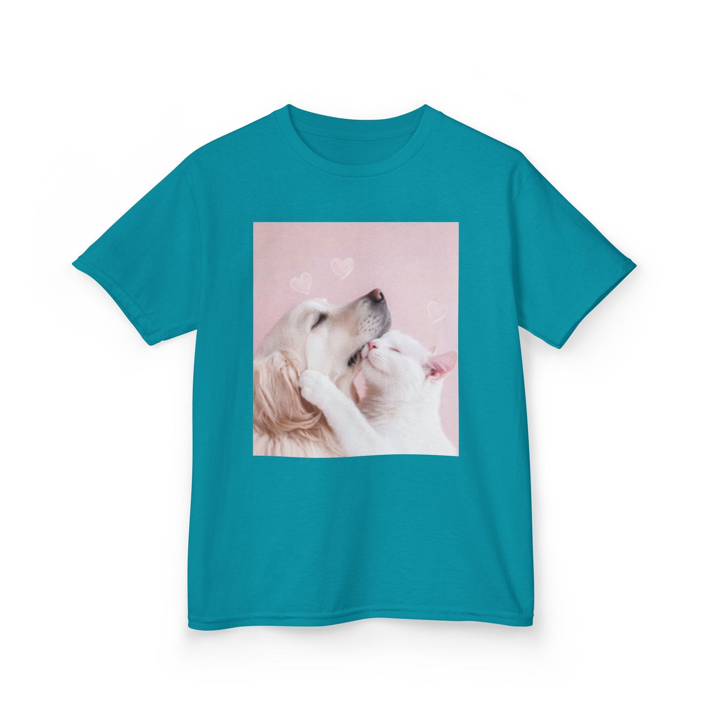 Linda camiseta de algodón grueso para niños con diseño de perro Love: ¡perfecta para San Valentín o para usar todos los días!