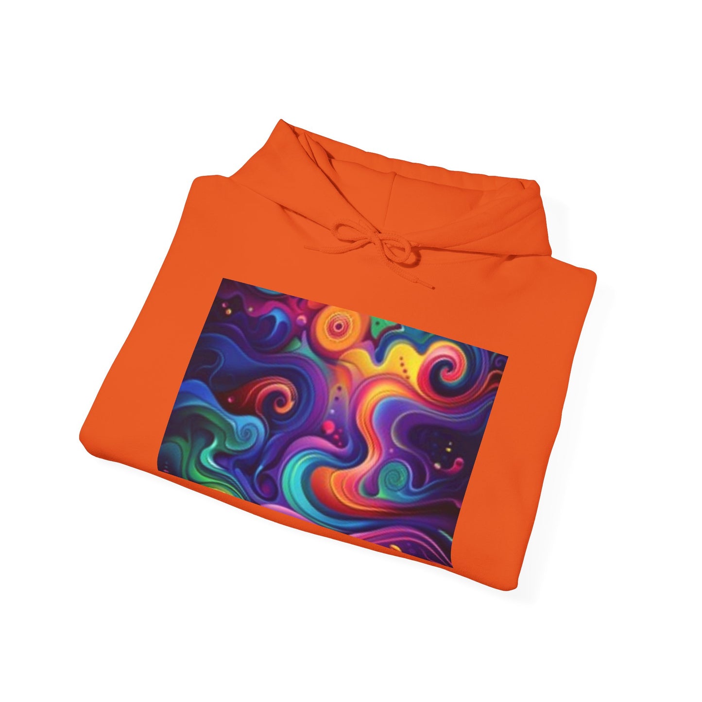 Sudadera con capucha unisex artística: diseño abstracto colorido y lunar