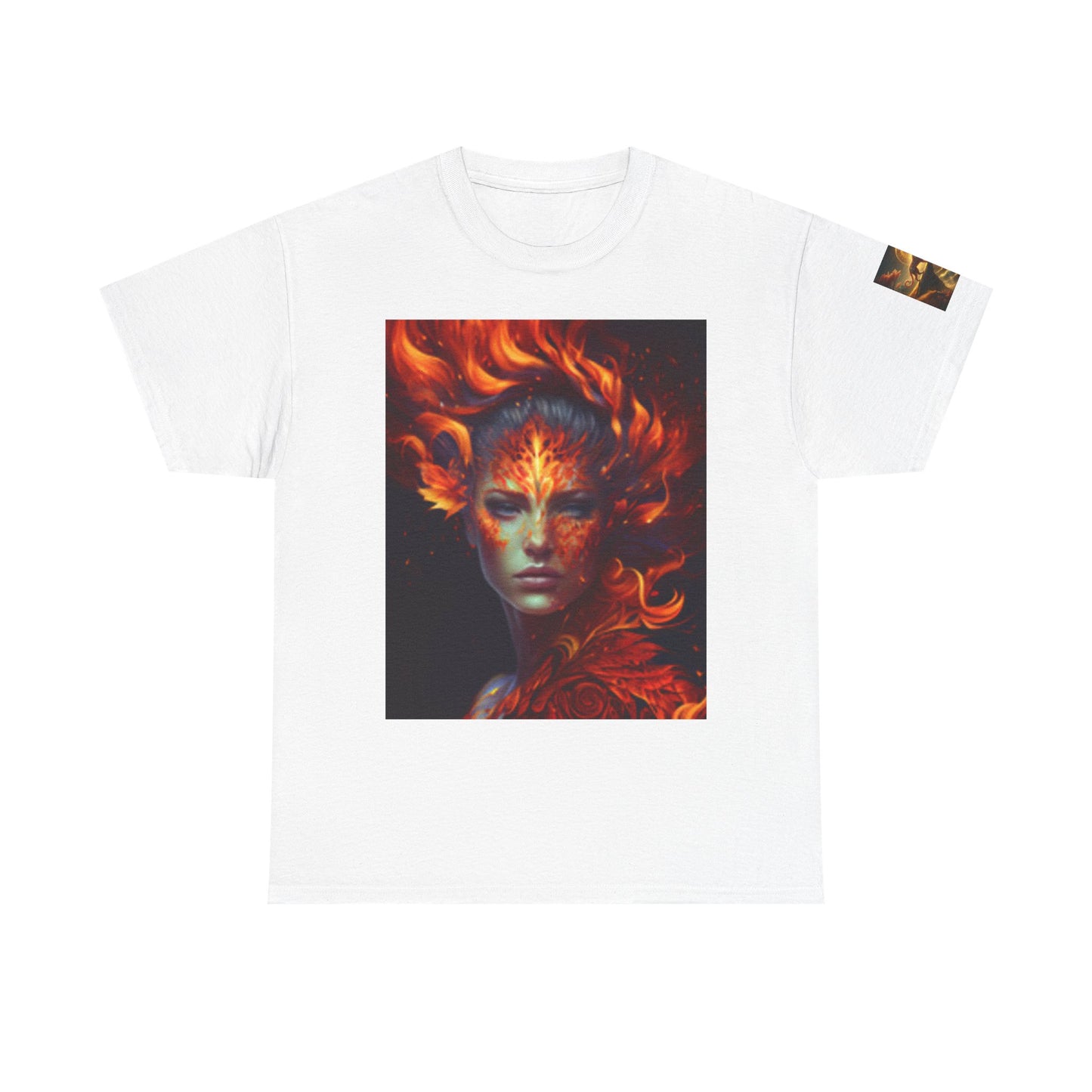 Camiseta unisex de algodón grueso: arte fantástico y ardiente para almas creativas
