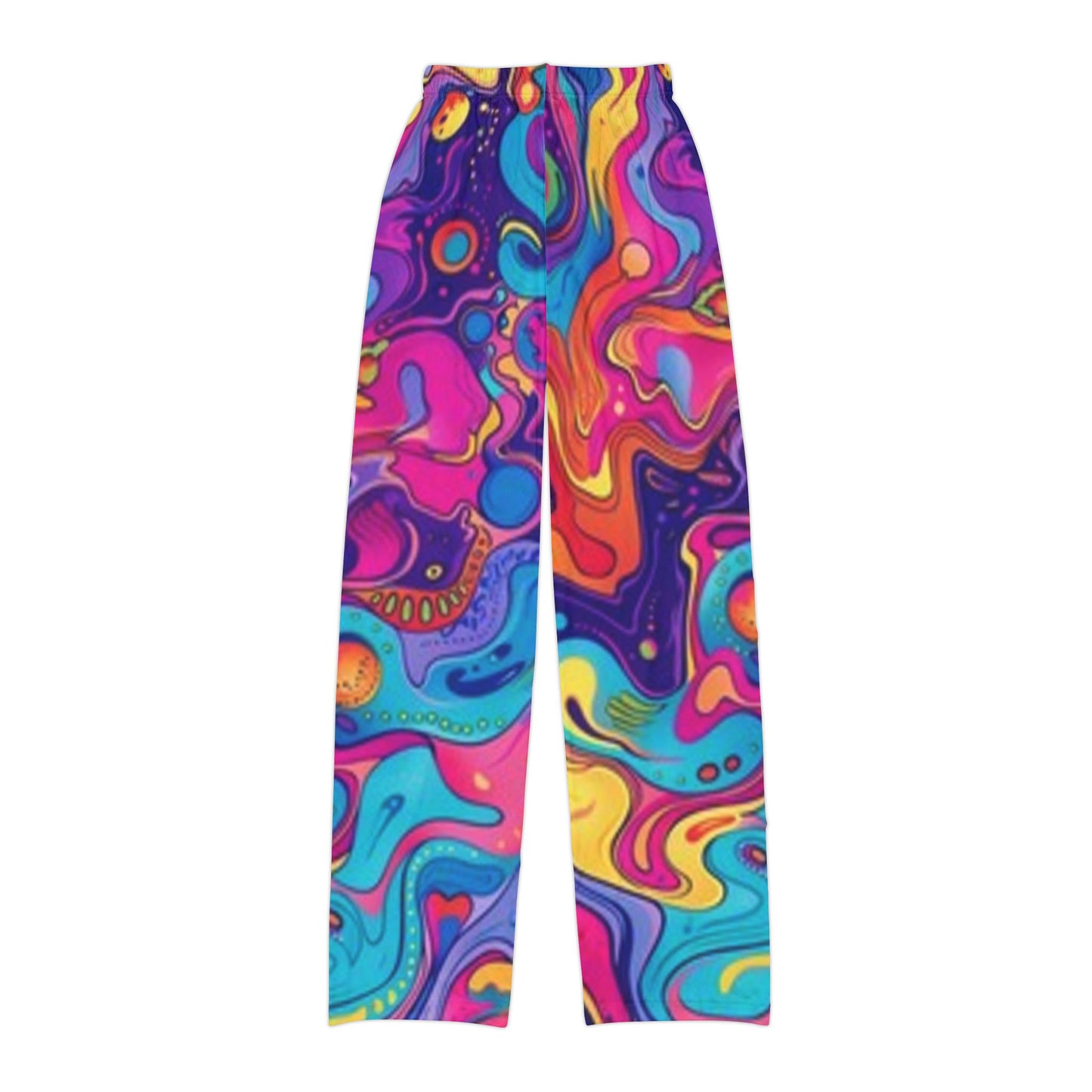 Pantalones de estar por casa para niños de colores vibrantes: diseño de remolino para mayor comodidad y diversión.