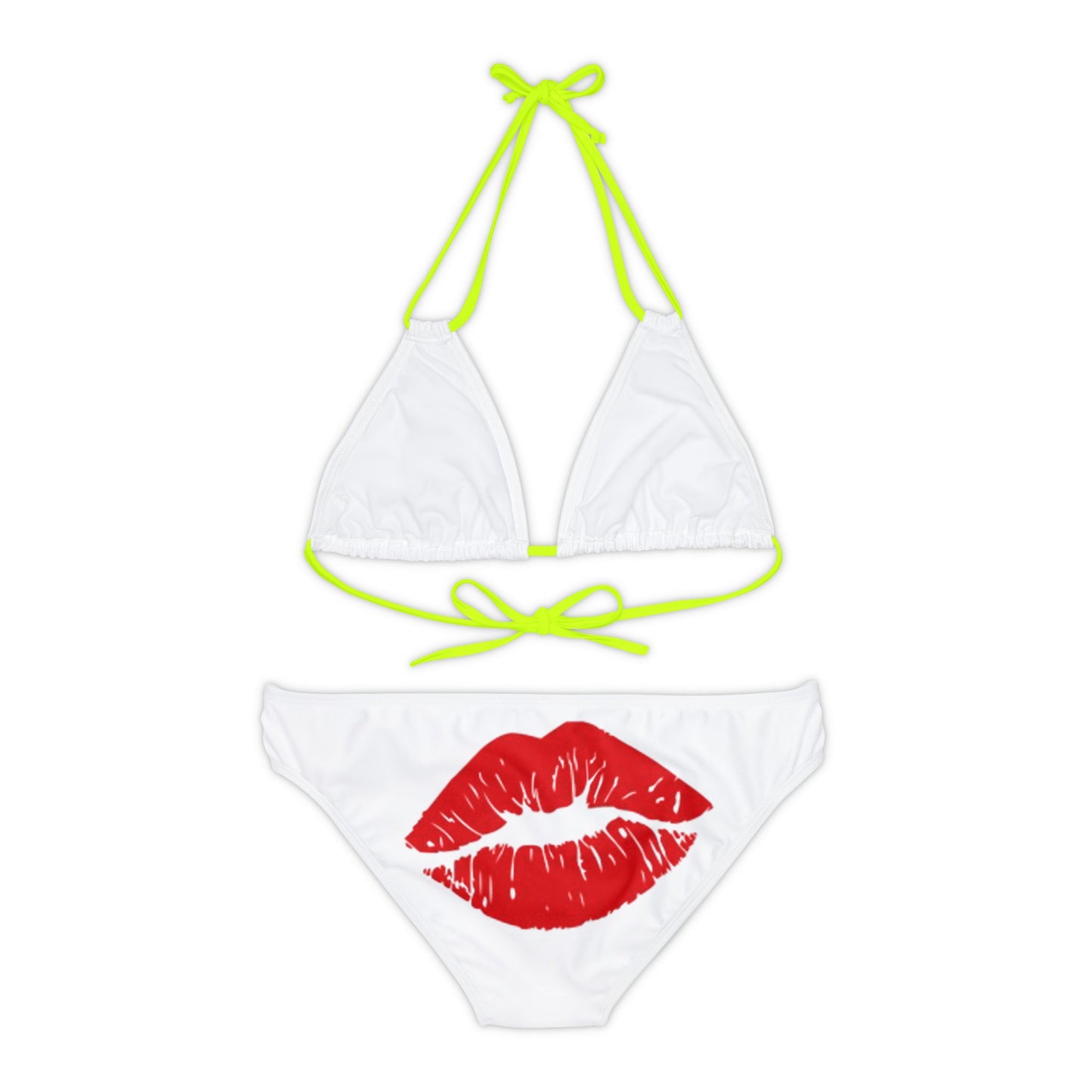 Strappy Bikini Set Red Lips Kiss me baby