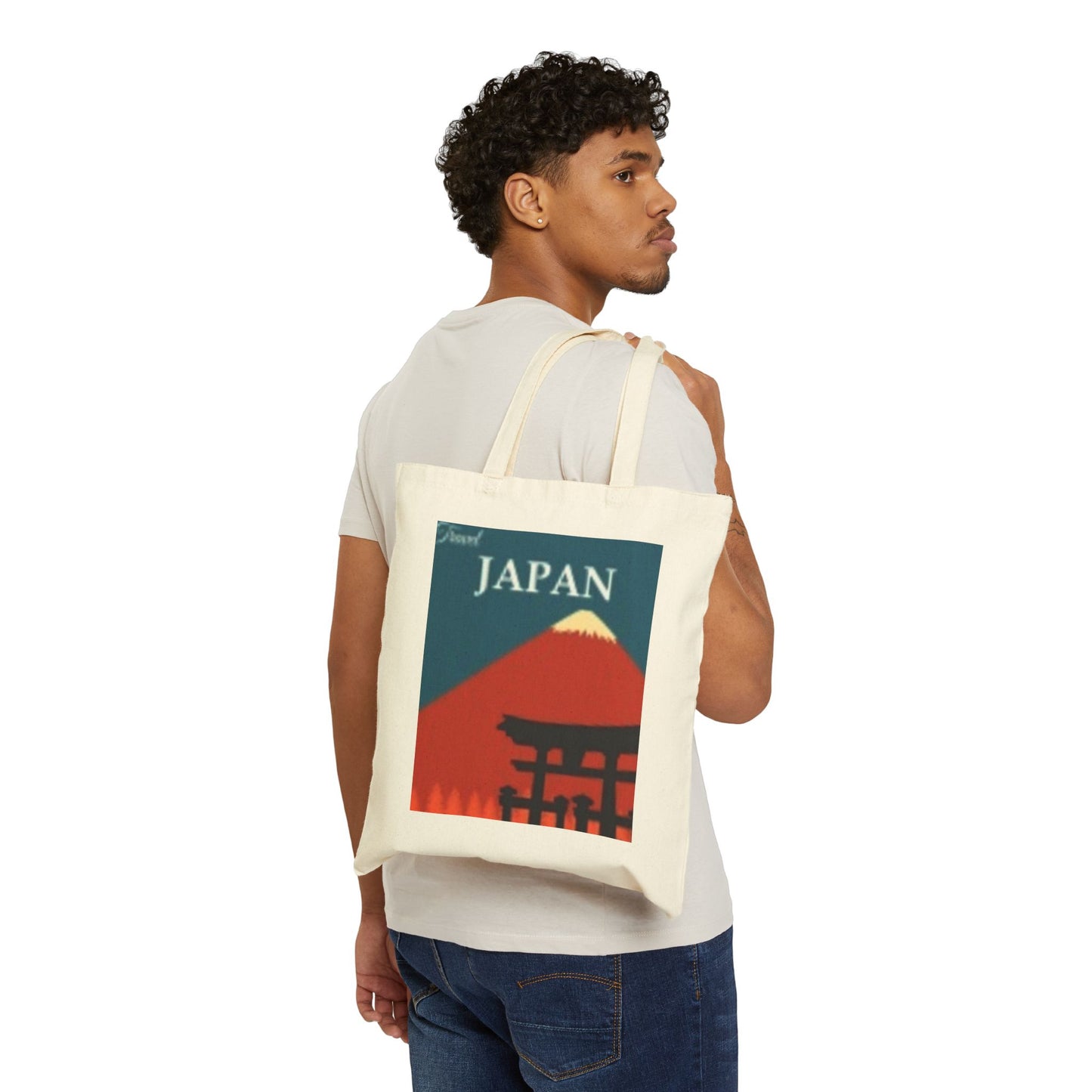 Bolsa de lona de algodón artística - Diseños vibrantes de dragón y Japón