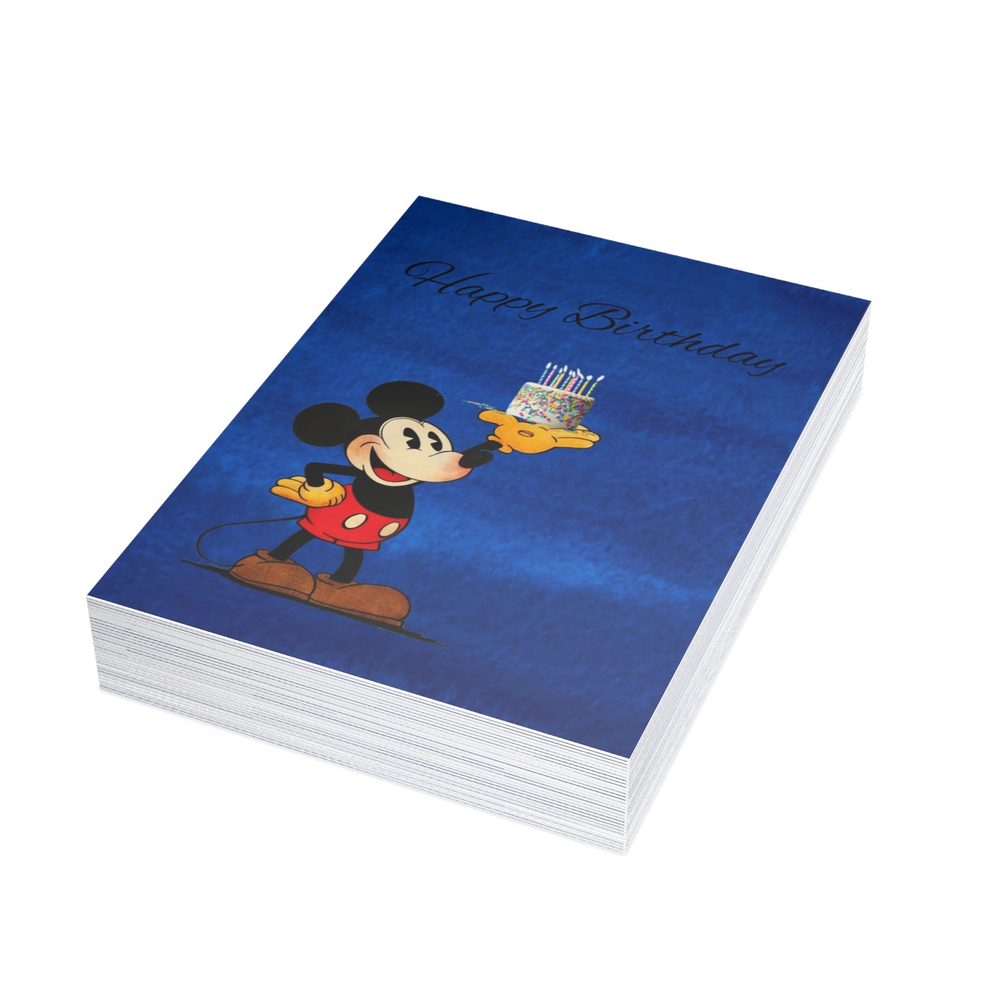 Mickey Mouse Birthday Postcard Bundles, Cute Greeting Cards Set, Envelopes Included, Celebrate Special Occasions, Kids Birthday Invitations