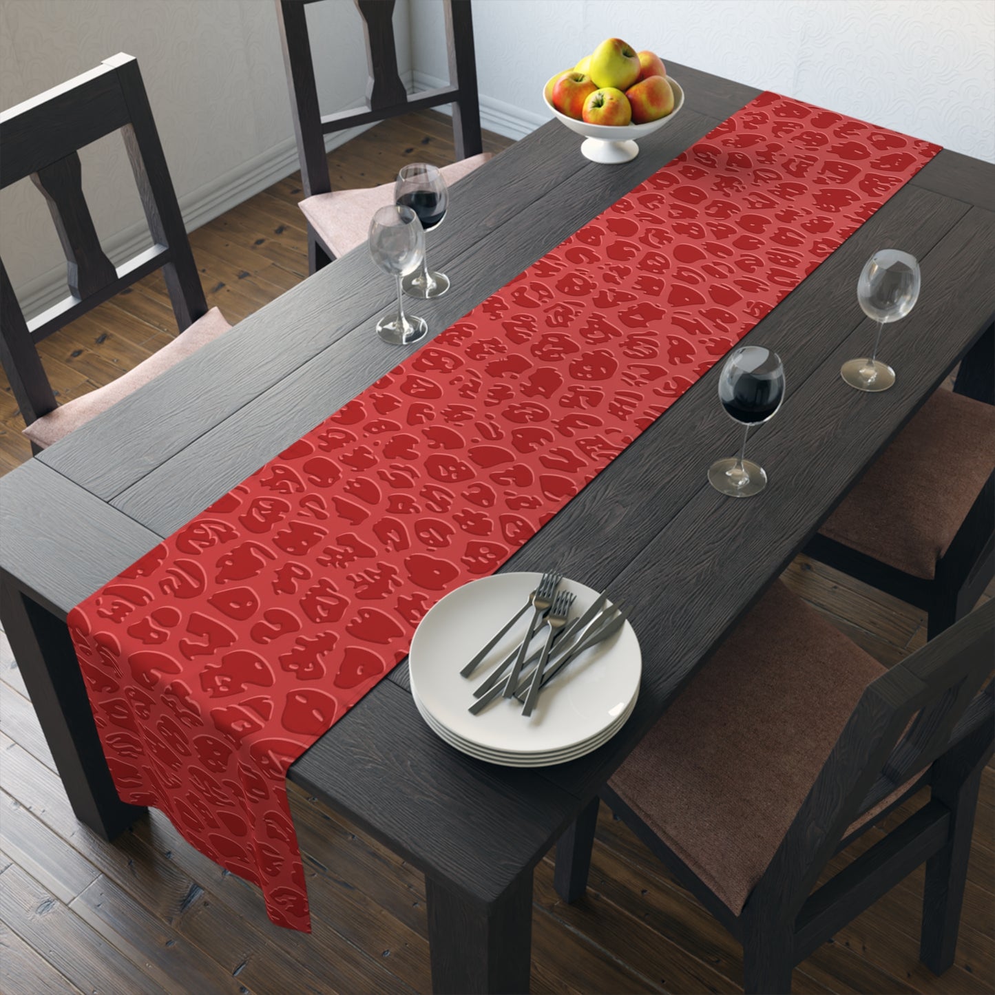 Elegante camino de mesa con estampado animal para la decoración del hogar