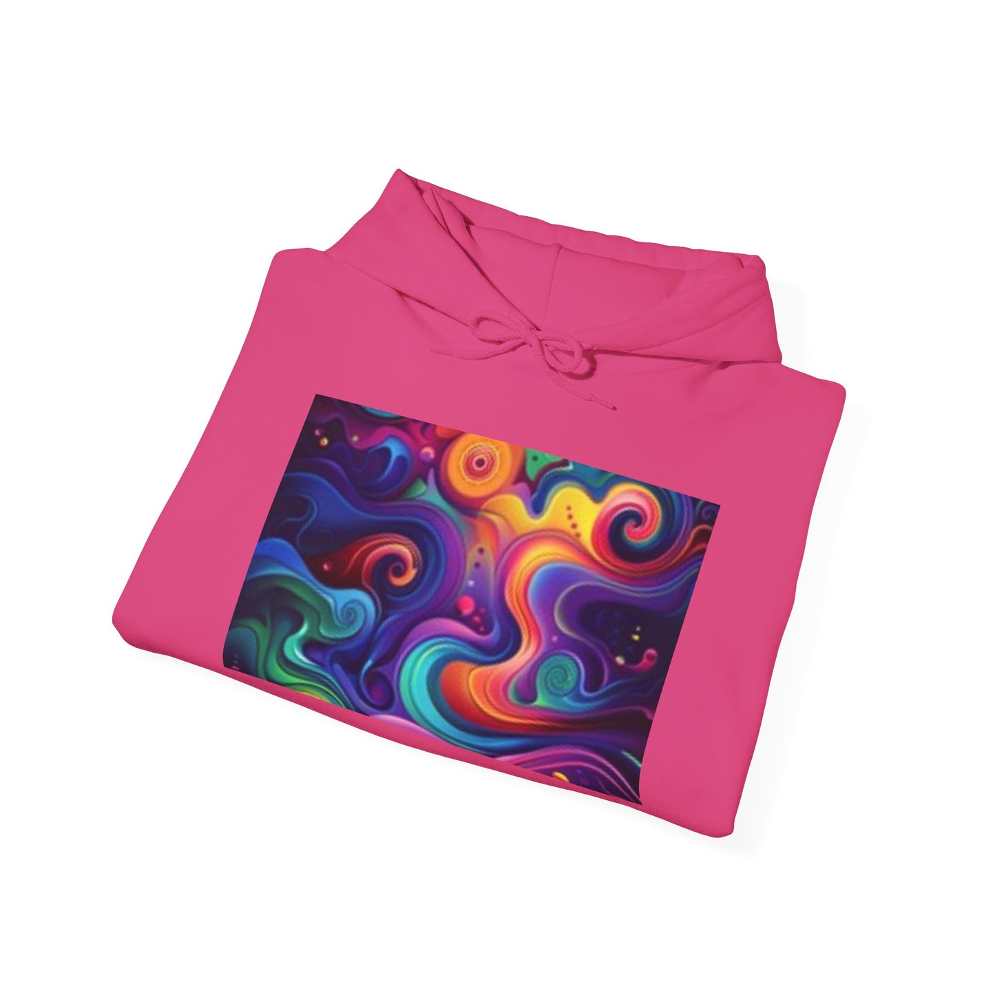 Sudadera con capucha unisex artística: diseño abstracto colorido y lunar