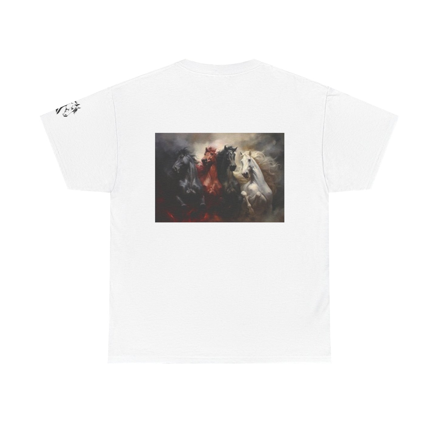 Camiseta unisex de algodón grueso Wild Horse Spirit: camiseta gráfica inspirada en la naturaleza