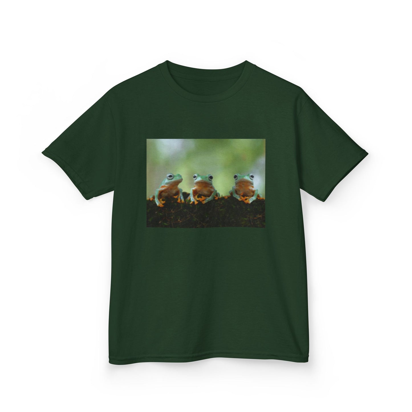 Camiseta infantil de algodón grueso con diseño de rana juguetona: un bonito diseño natural para jóvenes aventureros