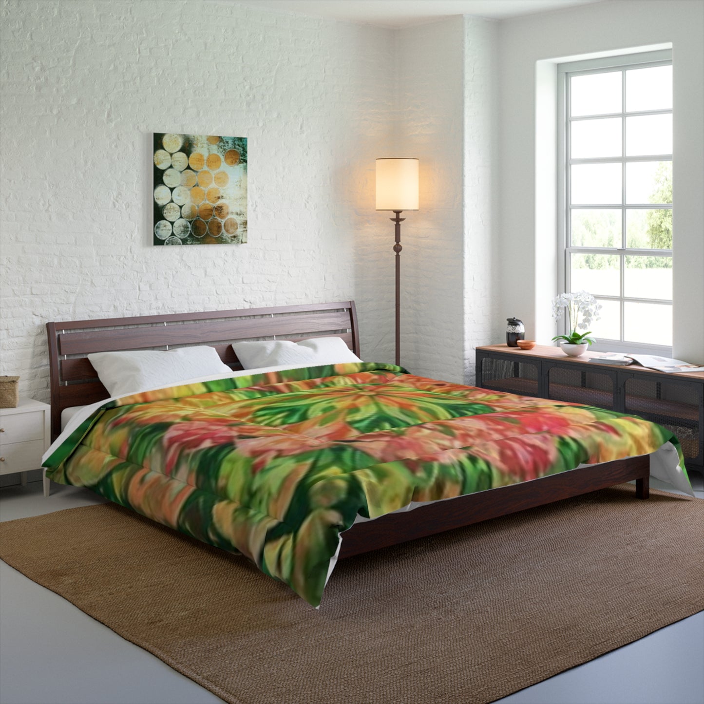 Vibrant Floral Comforter - Cozy Bedding for Nature Lovers, Perfect for Spring Decor, Boho Home, Gift for Gardeners, Bedroom Makeover