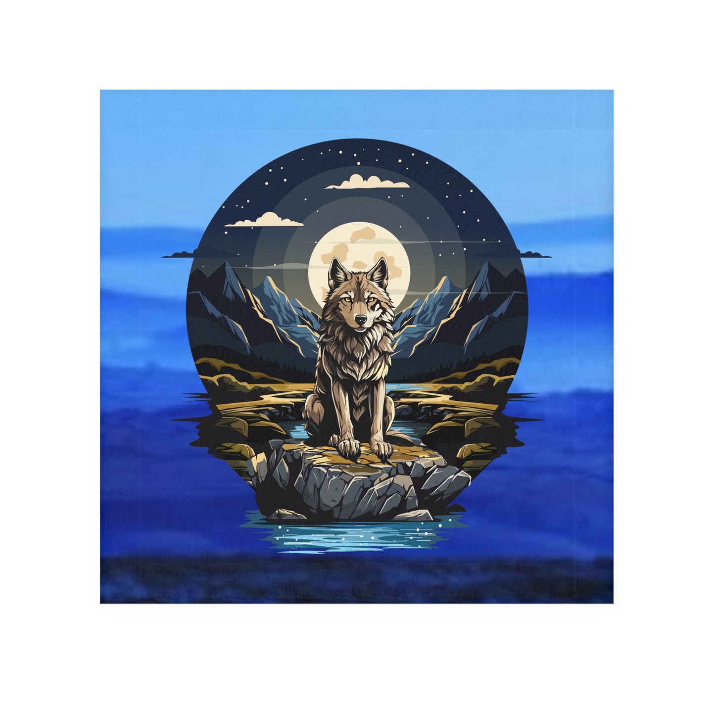 Toalla facial Majestic Wolf Serenity: diseño inspirado en la naturaleza para el hogar y el spa