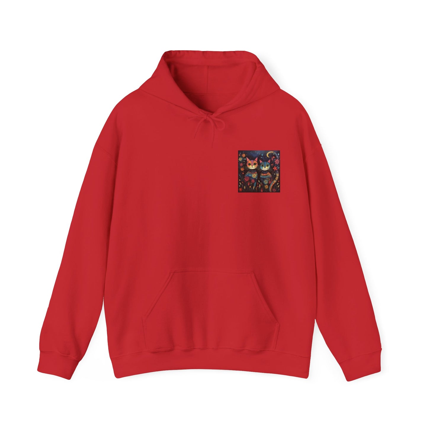 Colorful Cat Party Hooded Sweatshirt