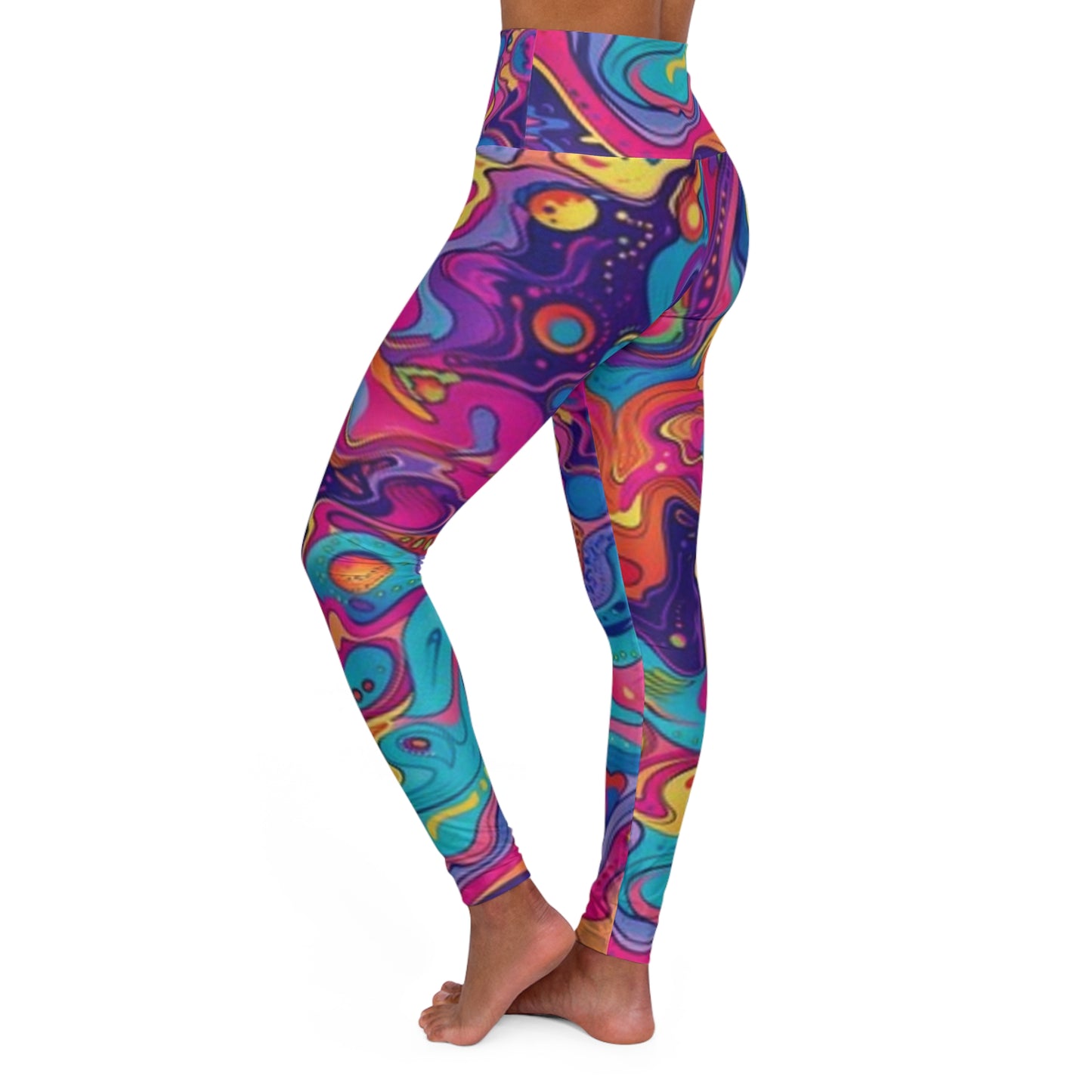 Leggings de yoga psicodélicos de cintura alta: ropa deportiva colorida para fitness y ocio