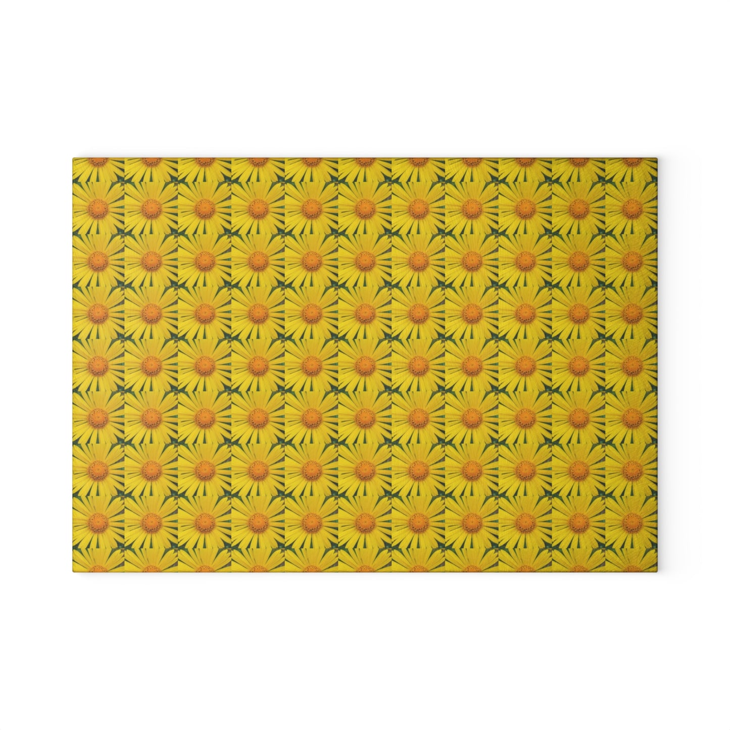 Tabla de cortar de vidrio con diseño de girasol: perfecta para entretener en verano y alegrar tu cocina.
