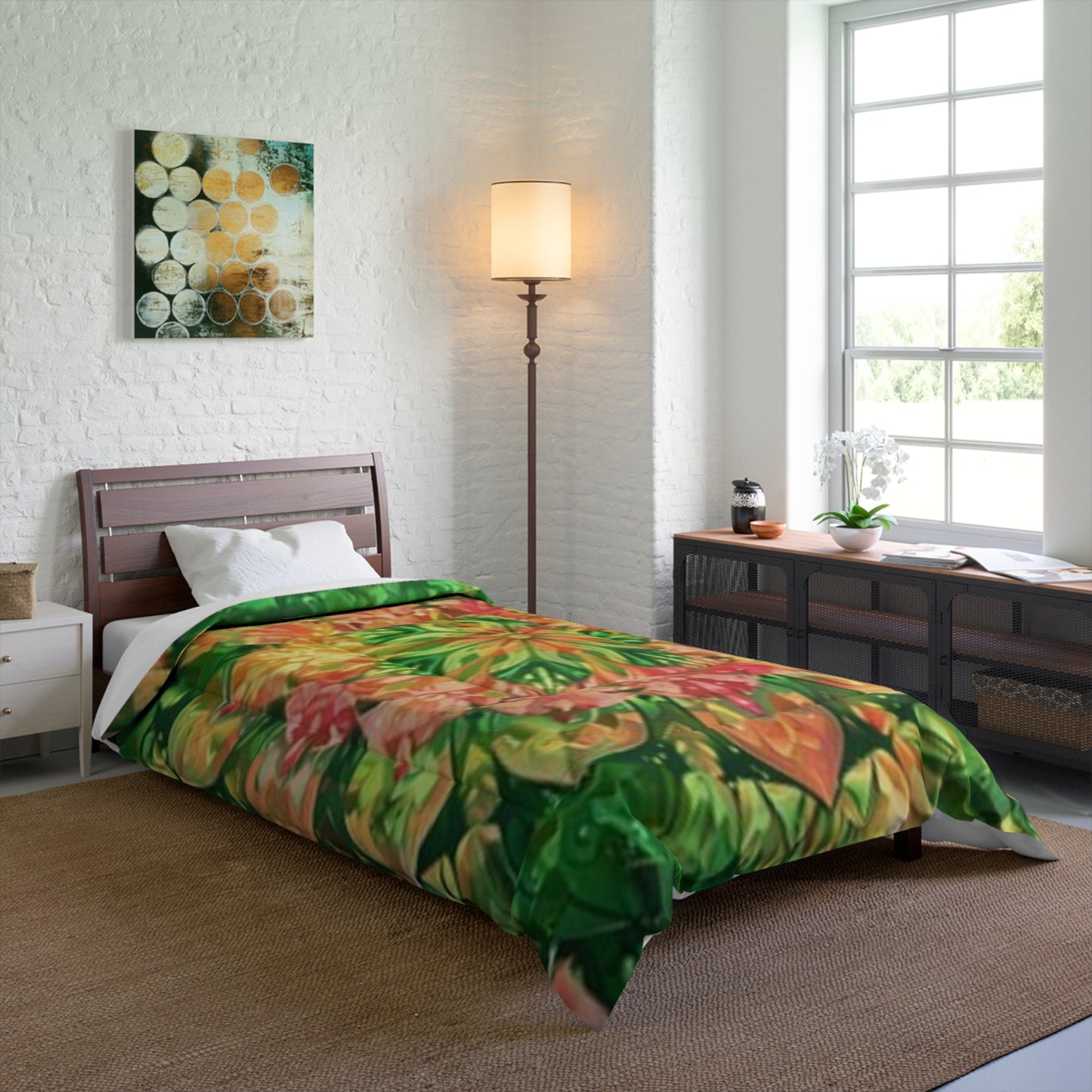 Vibrant Floral Comforter - Cozy Bedding for Nature Lovers, Perfect for Spring Decor, Boho Home, Gift for Gardeners, Bedroom Makeover
